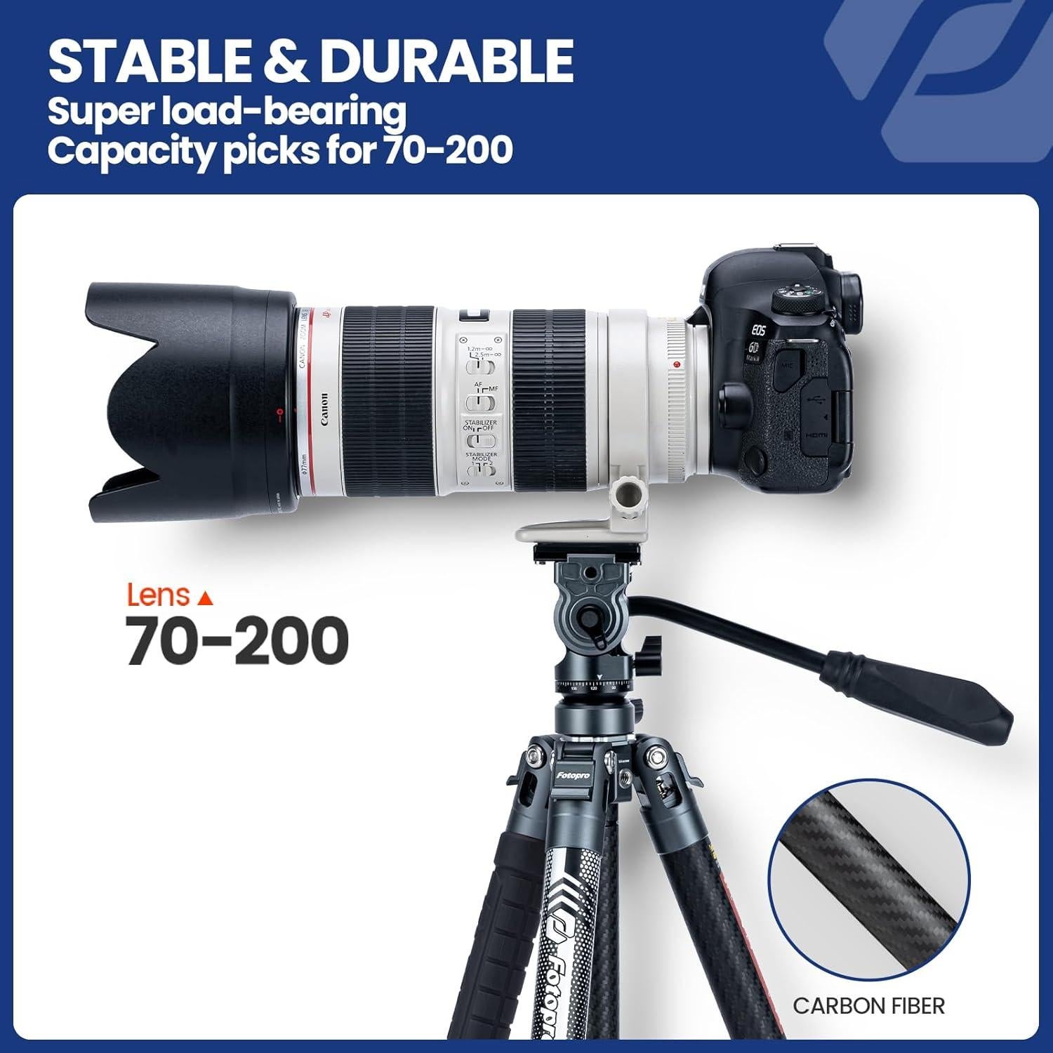 Trípode Fotopro X-Aircross 3 Lite Video 1.03kg 64cm Carbono