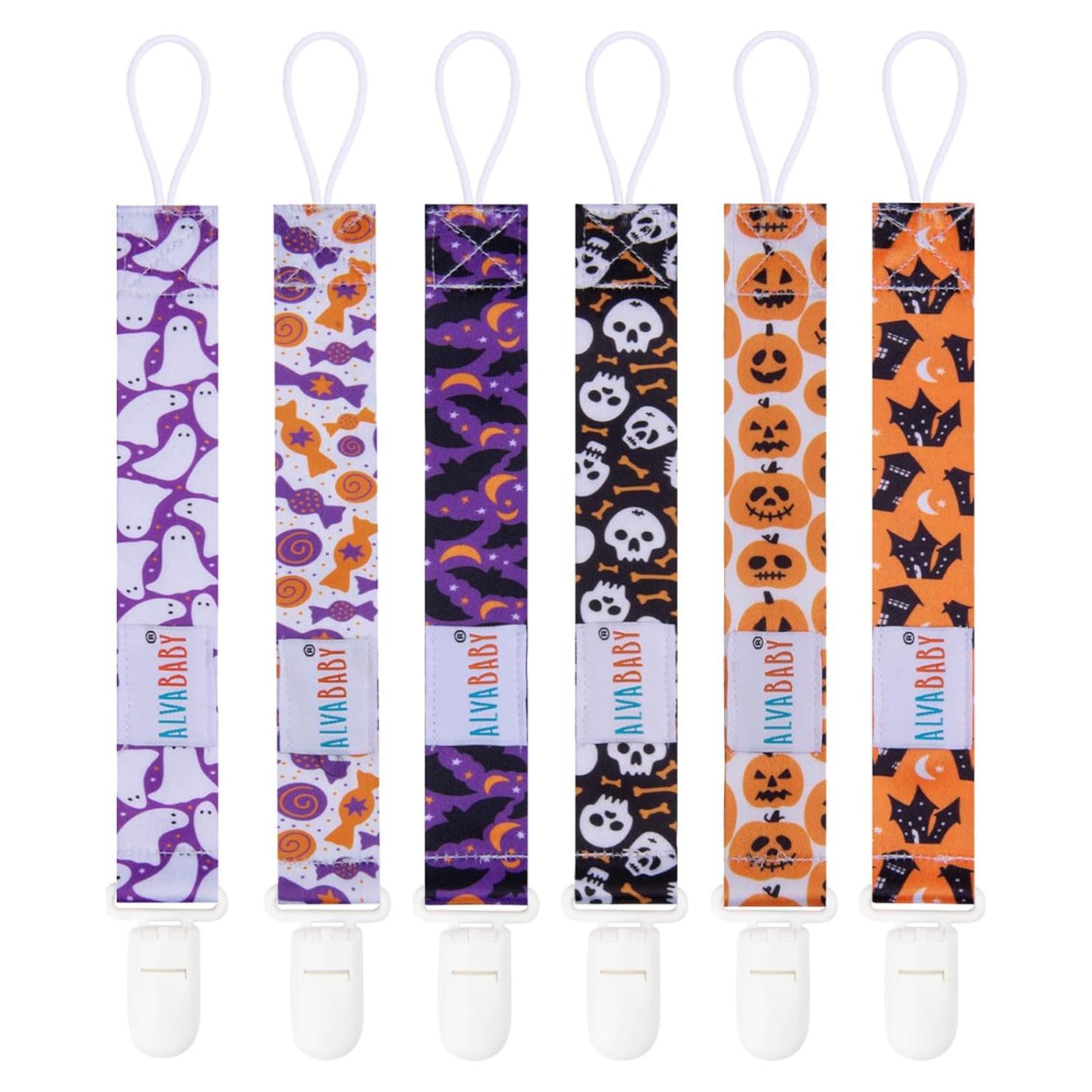 ALVABABY Clips de Chupete Halloween 6 Piezas Universal