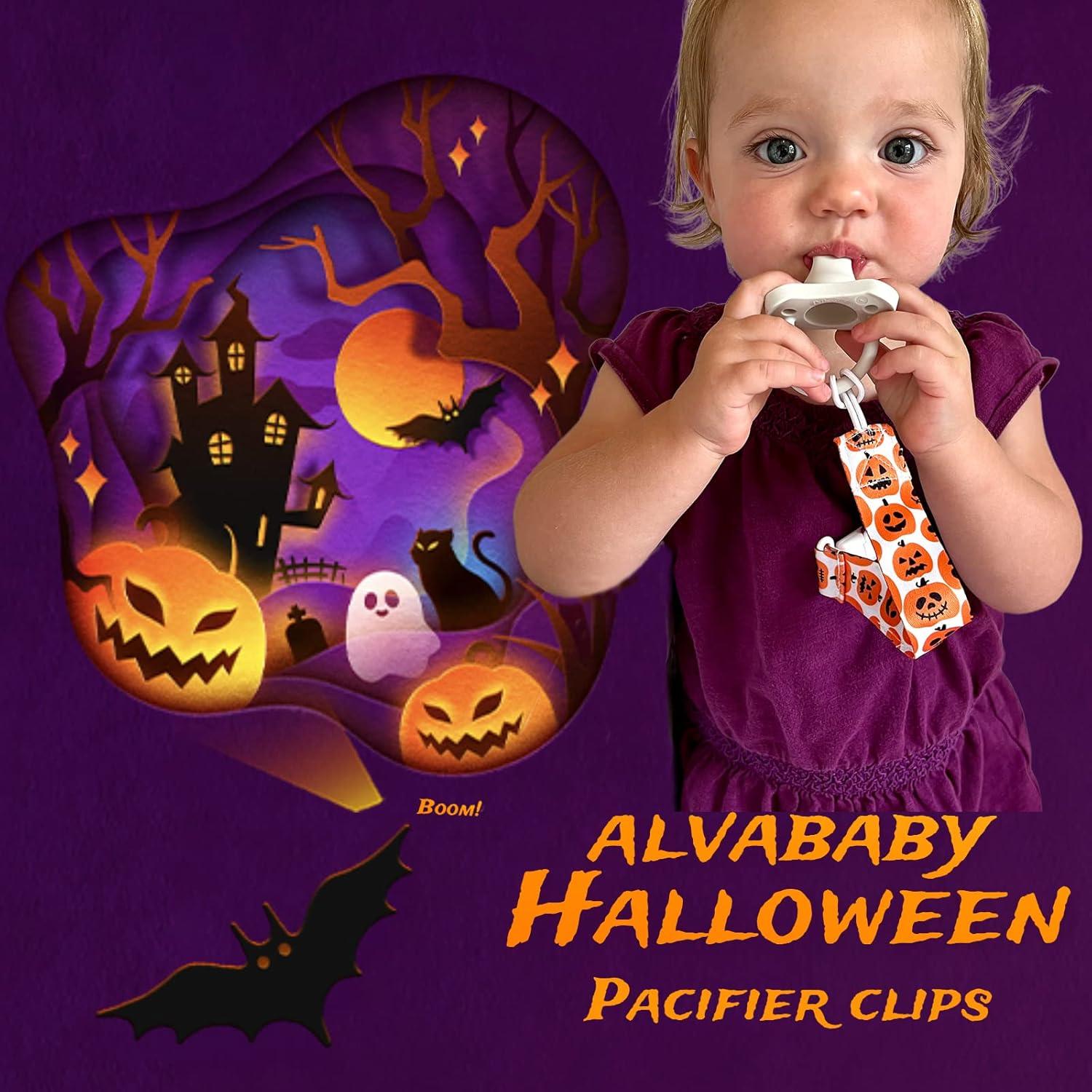 ALVABABY Clips de Chupete Halloween 6 Piezas Universal