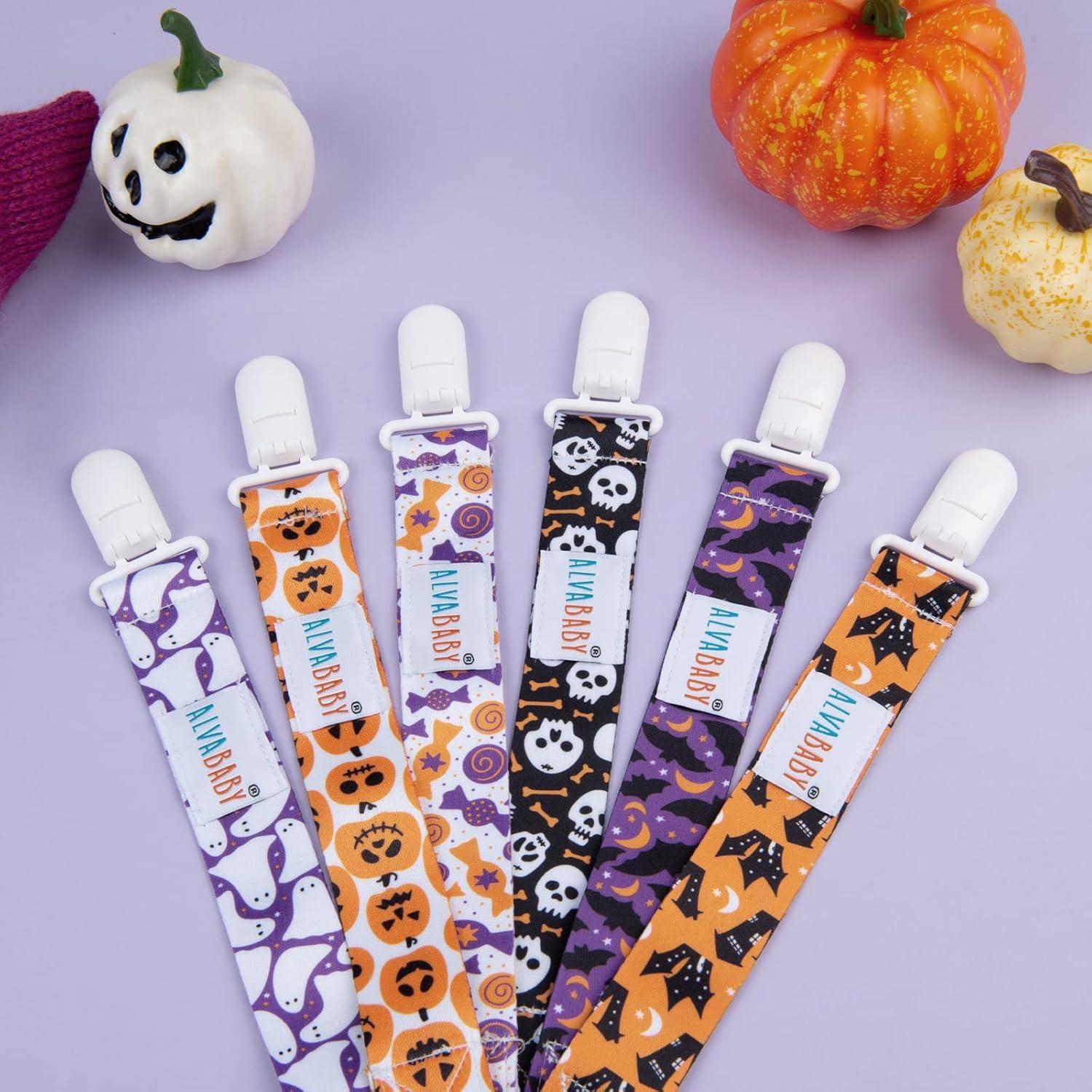 ALVABABY Clips de Chupete Halloween 6 Piezas Universal