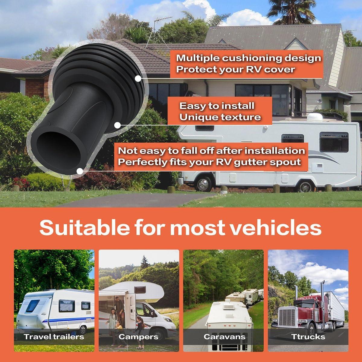 4 Tapas de Desagüe para RV Toldear TR-DT, Goma Duradera