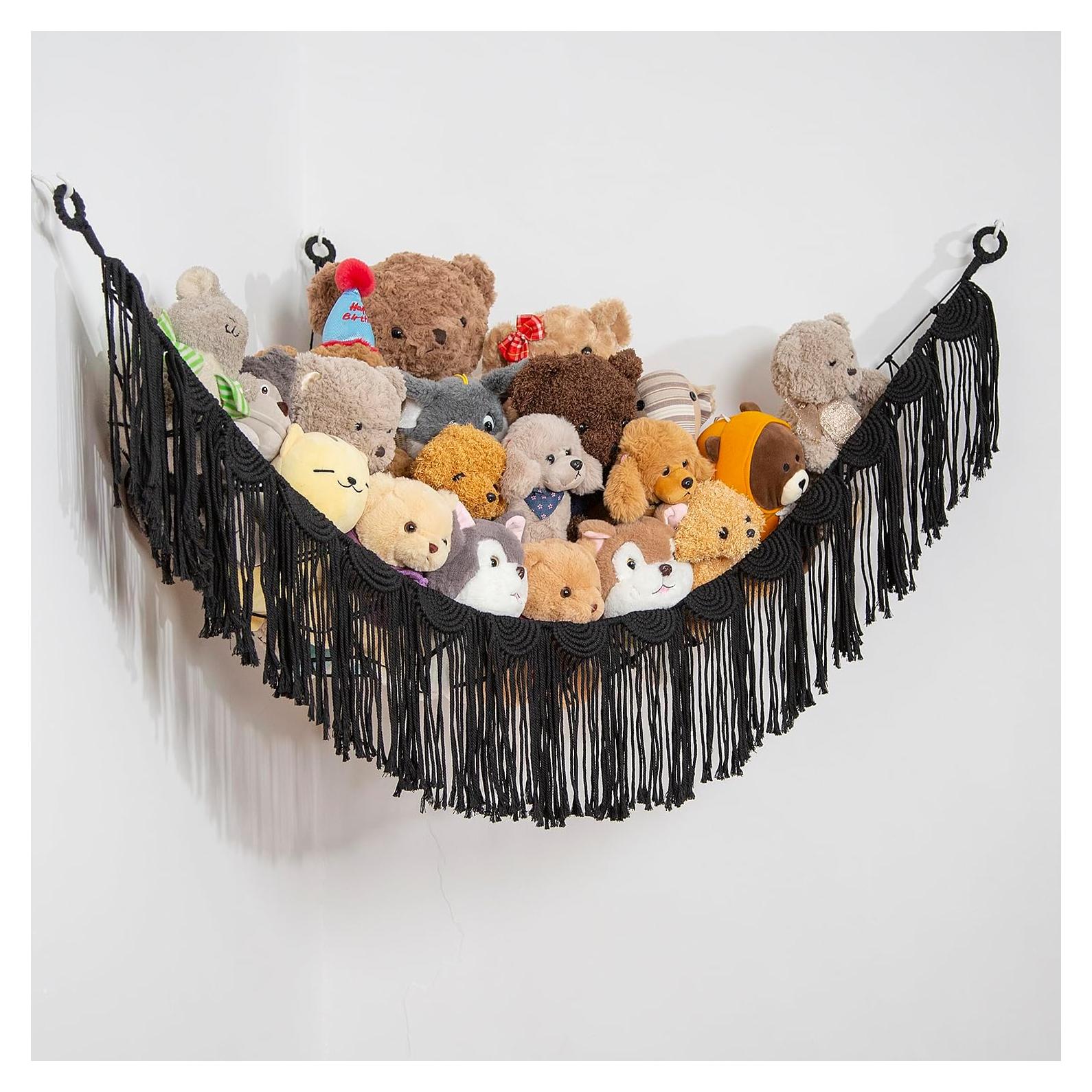 Hamaca Colgante de Peluche Amd Organizador Negro 101.6x152.4cm