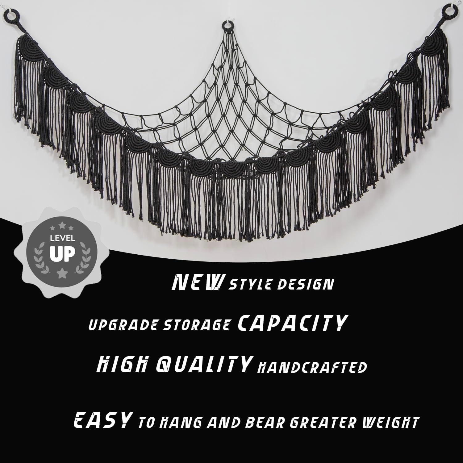 Hamaca Colgante de Peluche Amd Organizador Negro 101.6x152.4cm