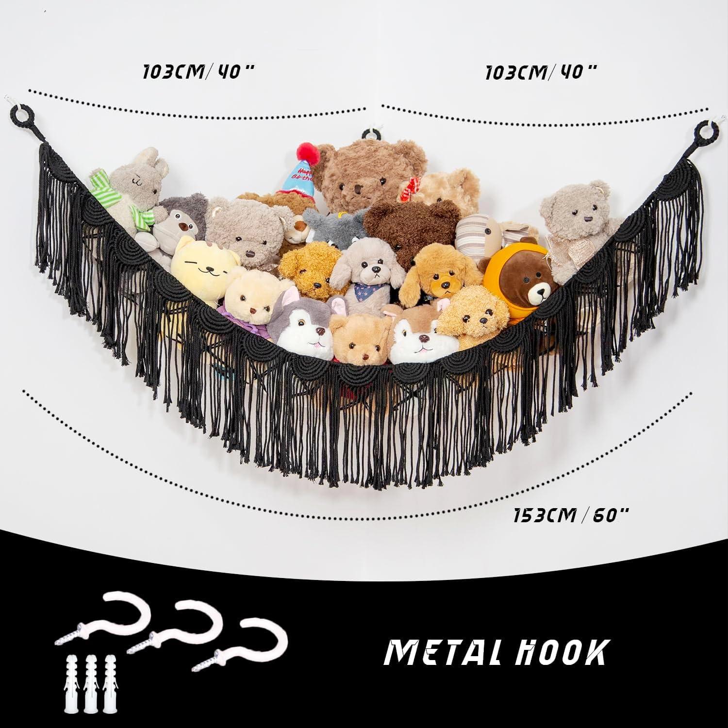 Hamaca Colgante de Peluche Amd Organizador Negro 101.6x152.4cm