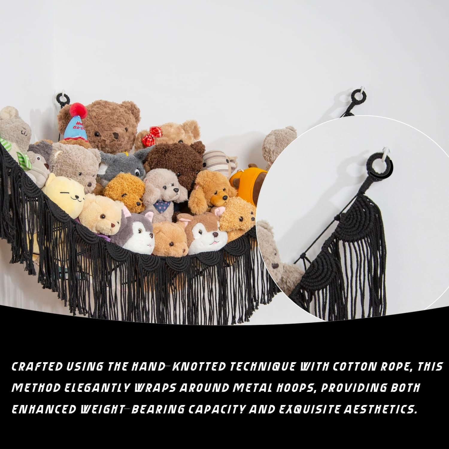 Hamaca Colgante de Peluche Amd Organizador Negro 101.6x152.4cm