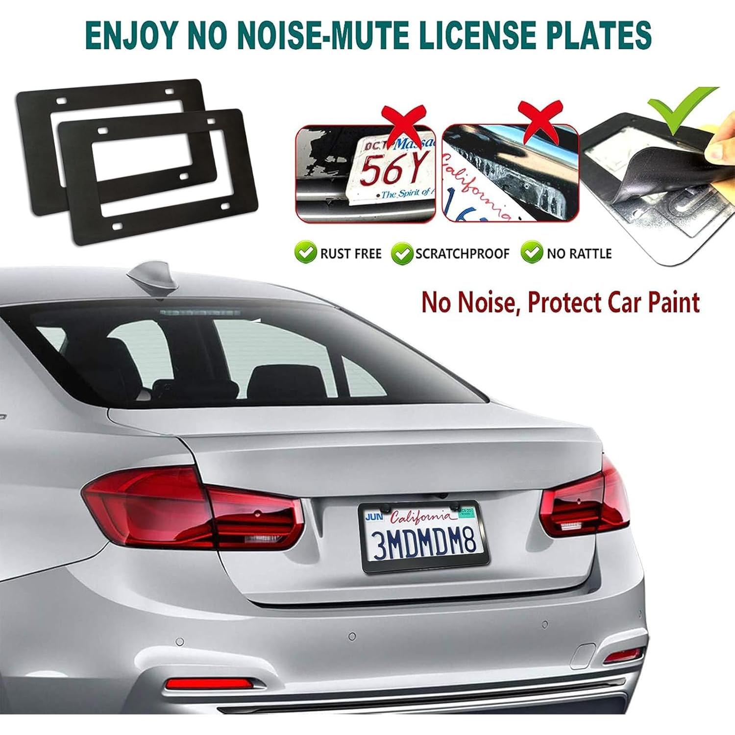 Marcos de Placas de Licencia Aootf - Aluminio Negro Mate, 2 Piezas