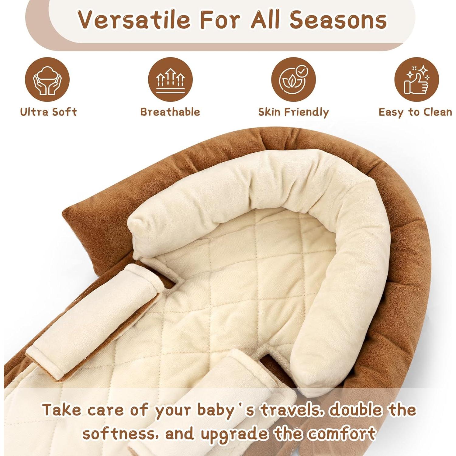 Soporte para cabeza y cuerpo Pea Pod 2 en 1 para bebés Marrón