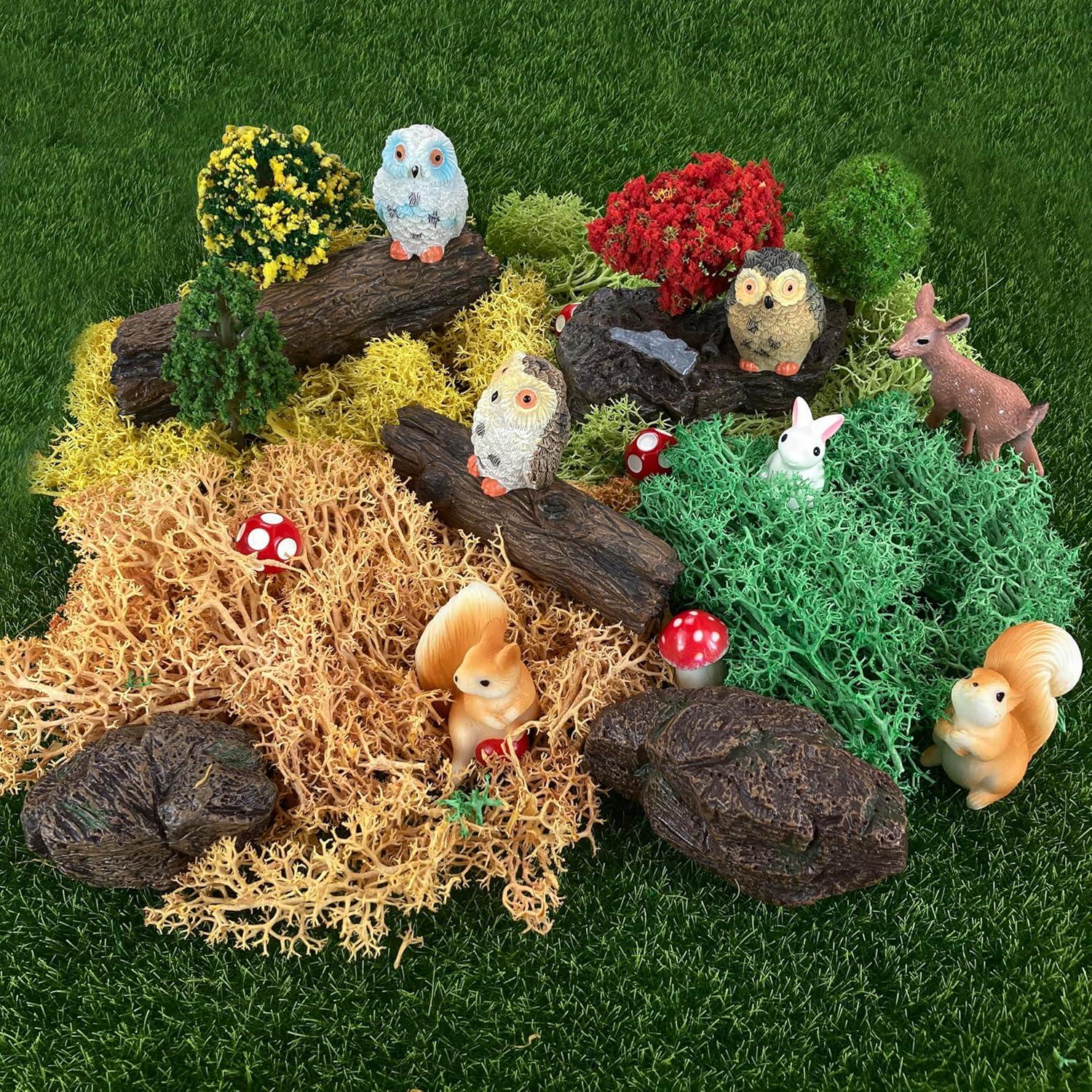 Kit de Jardín Miniatura 36 Piezas PIVNASY - Adornos de Resina
