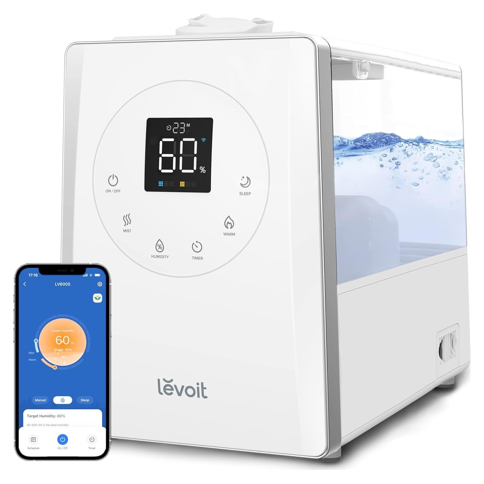 Humidificador LEVOIT LV600S 6L Inteligente Niebla Cálida Fría