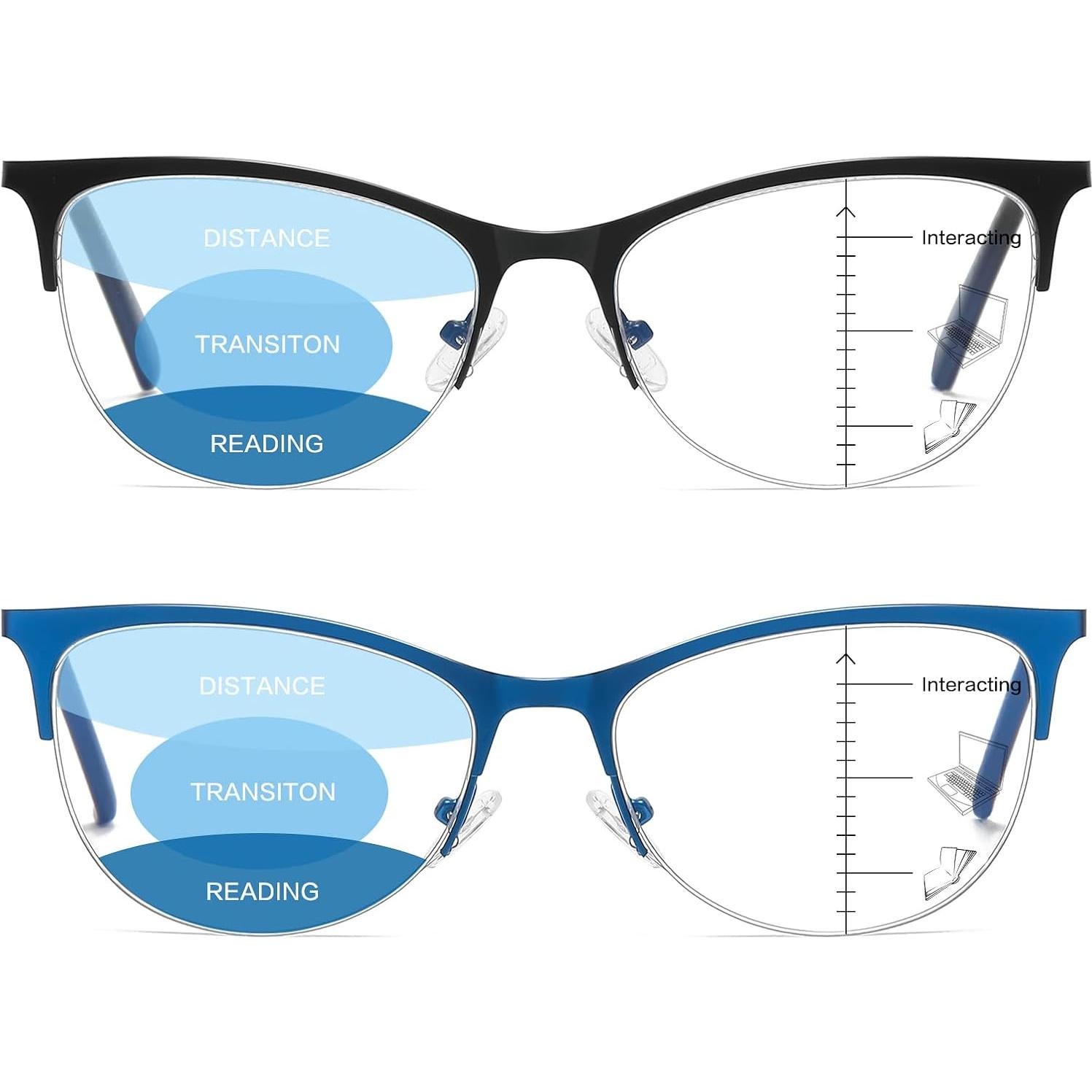 Gafas de lectura multifocales LKEYE con protección UV y luz azul