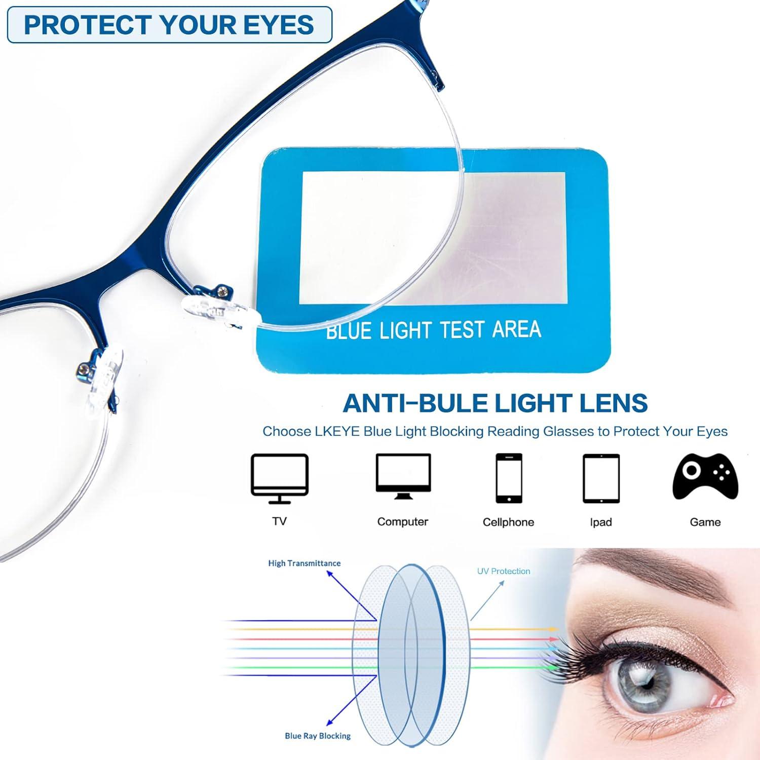 Gafas de lectura multifocales LKEYE con protección UV y luz azul