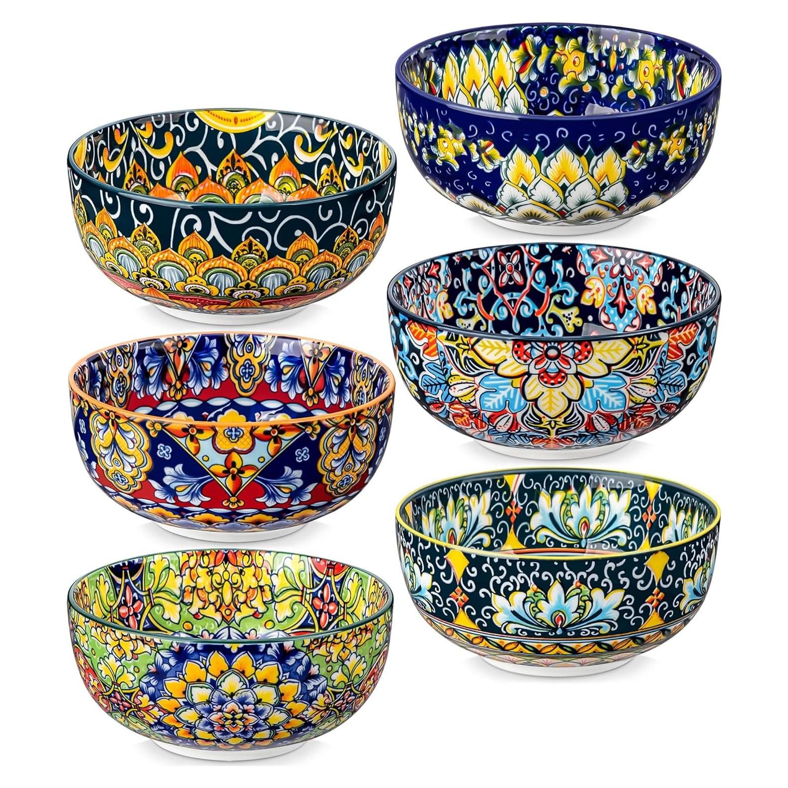 Juego de Cuencos de Cerámica Bohemios vancasso 28 oz 6 Piezas