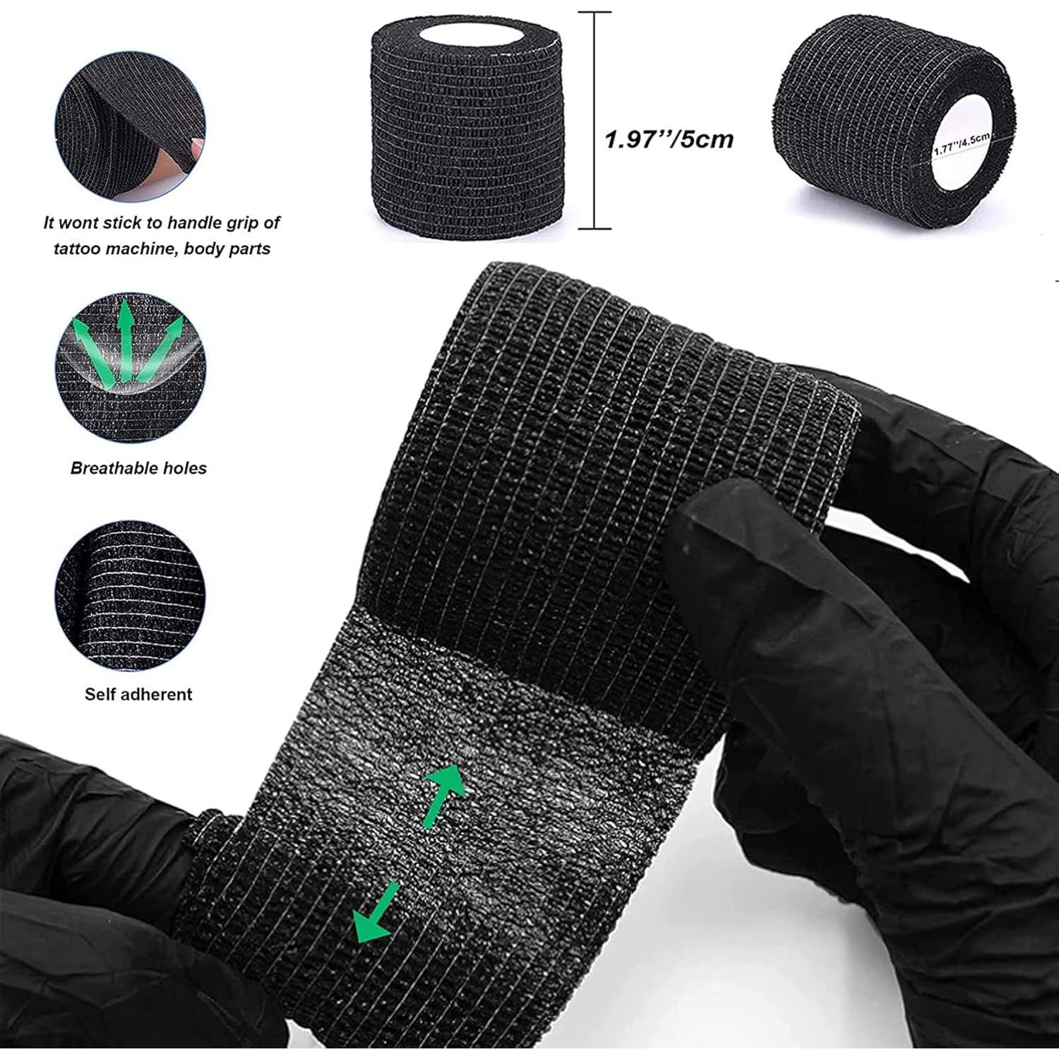 SOTICA 100 Fundas de Cables y 6 Cintas de Agarre para Tatuajes