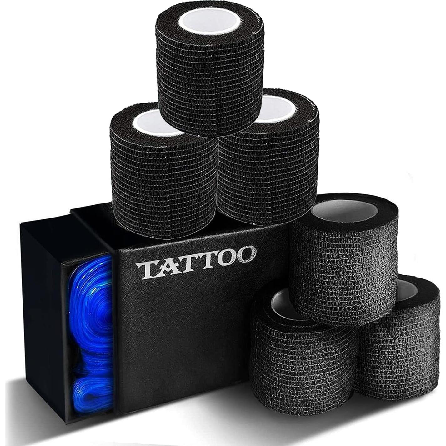SOTICA 100 Fundas de Cables y 6 Cintas de Agarre para Tatuajes