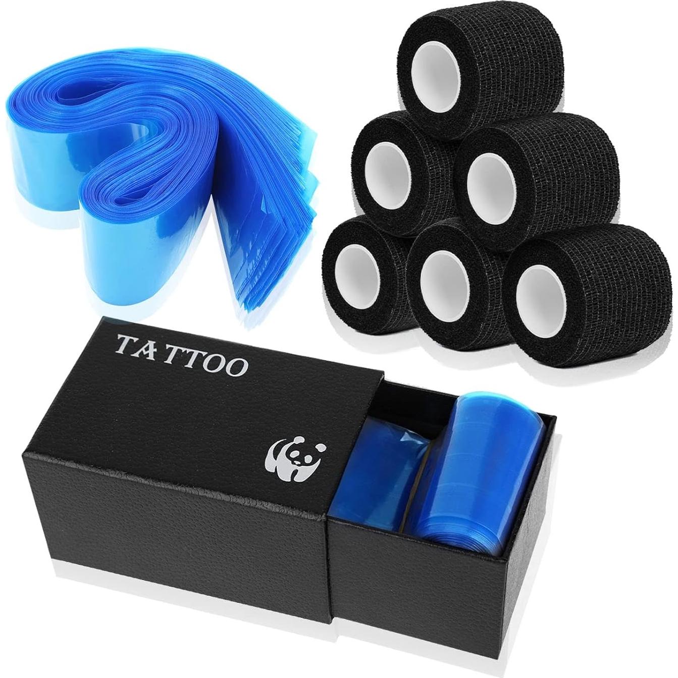 SOTICA 100 Fundas de Cables y 6 Cintas de Agarre para Tatuajes