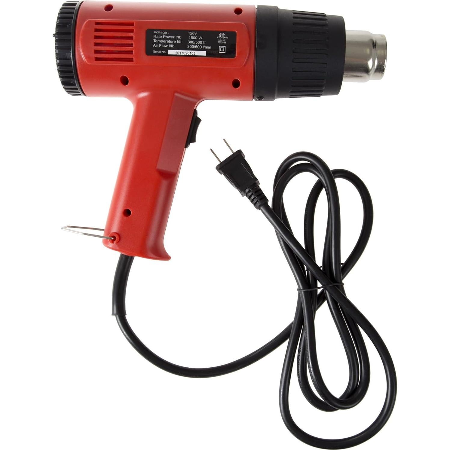 Pistola de Calor Doble Temperatura Stalwart 1500W 120V Rojo