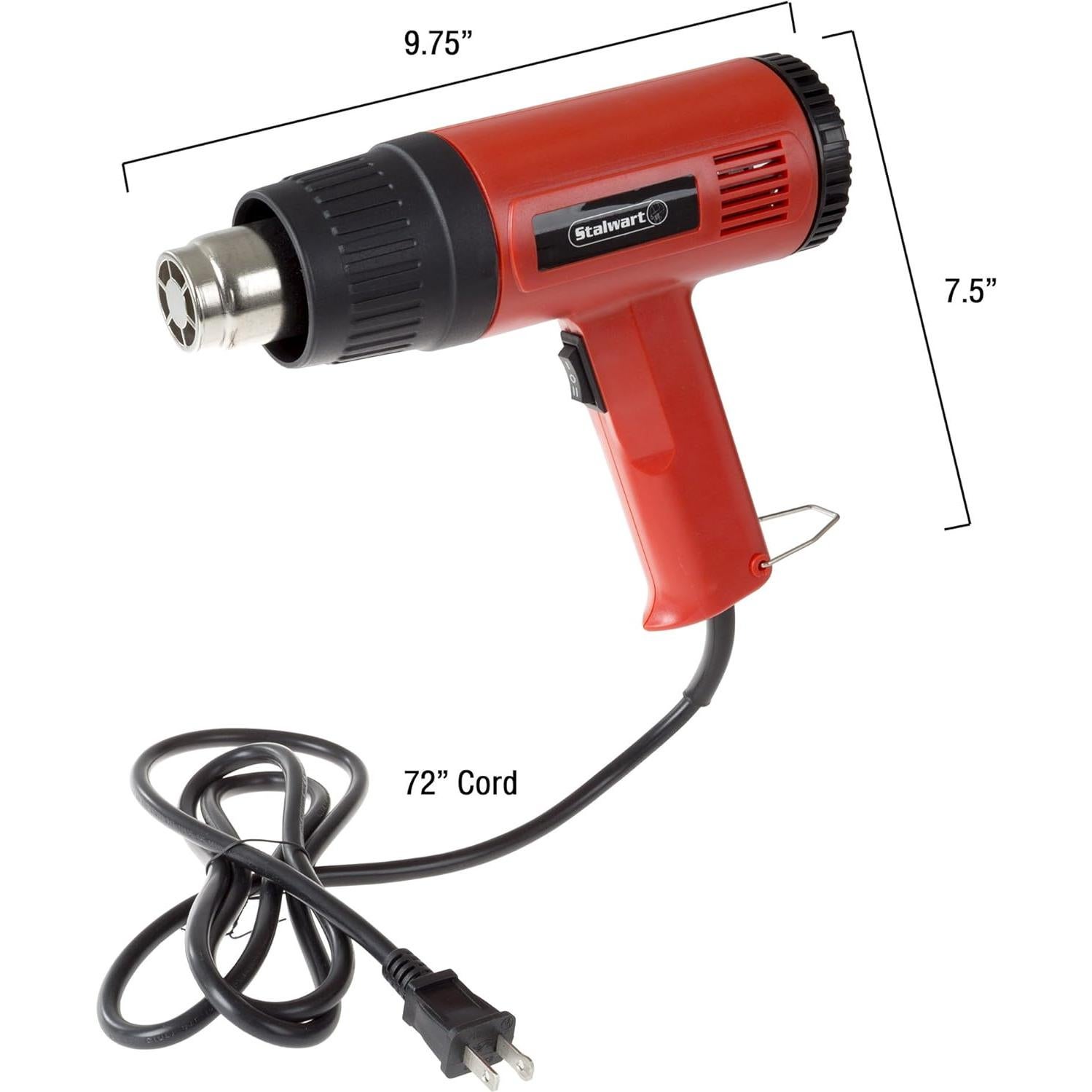 Pistola de Calor Doble Temperatura Stalwart 1500W 120V Rojo