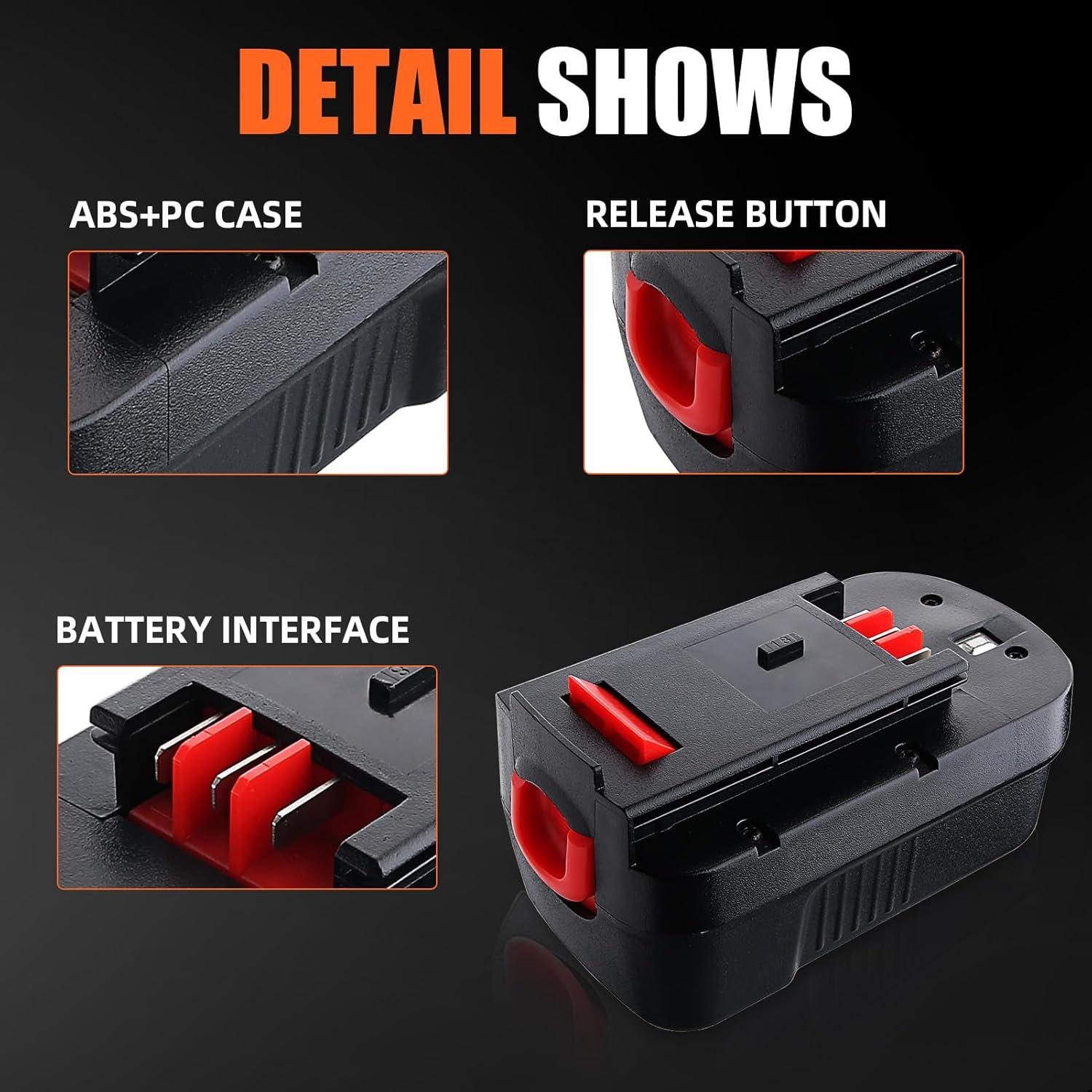 2 Baterías Recargables Ni-Mh 18V 4800mAh Black and Decker