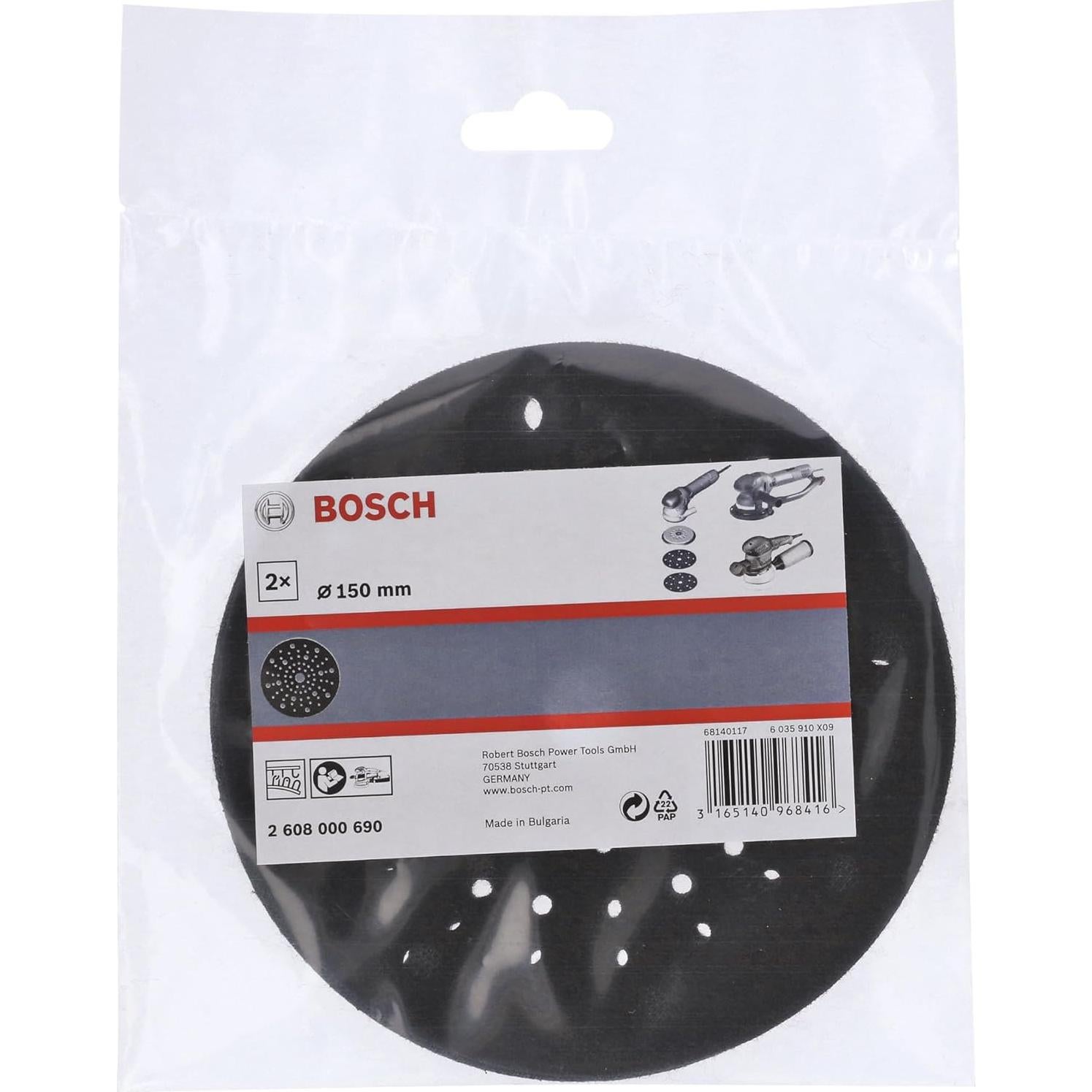 Pad Saver Bosch 150 mm para Lijadoras Orbitale Aleatorias - 2 Piezas