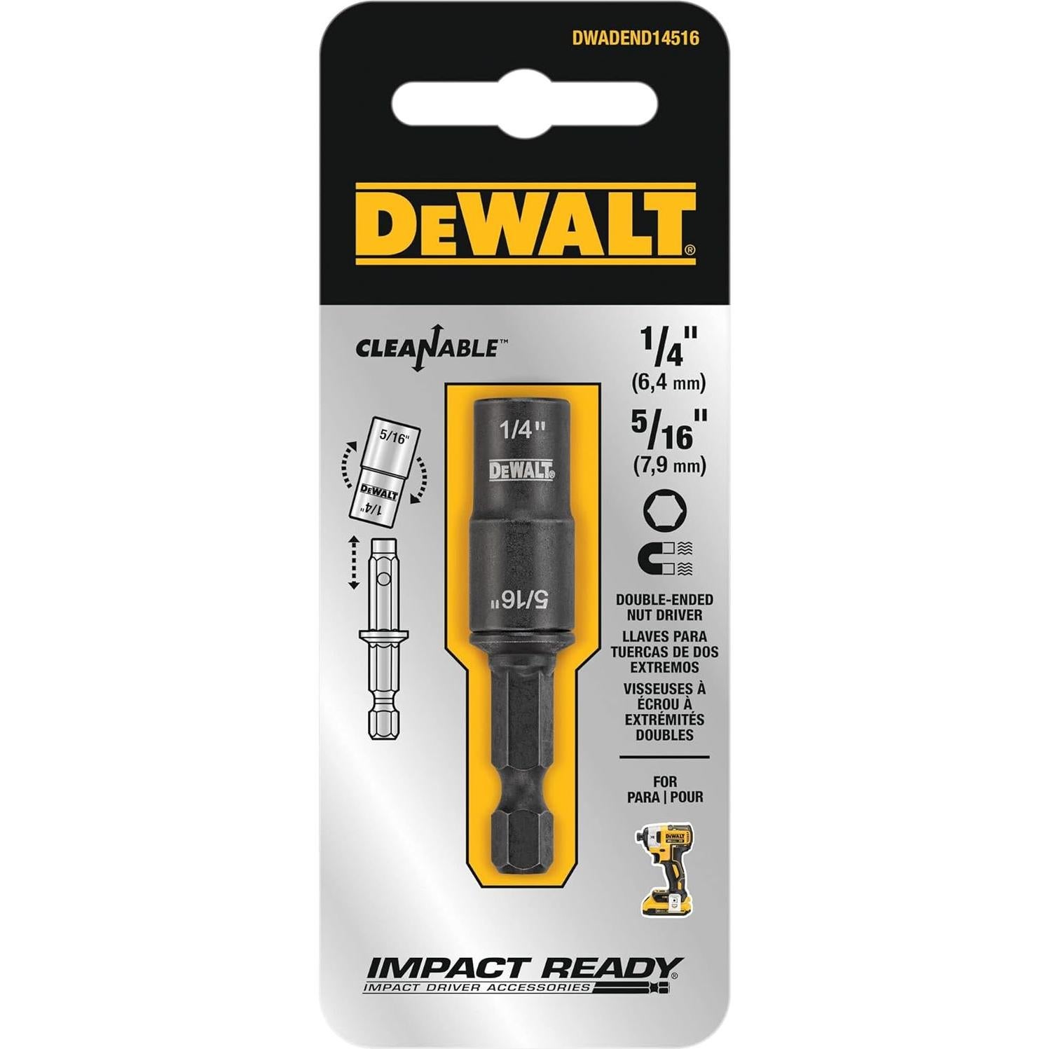 Controlador de Tuercas Doble Extremo DEWALT 1/4" y 5/16"