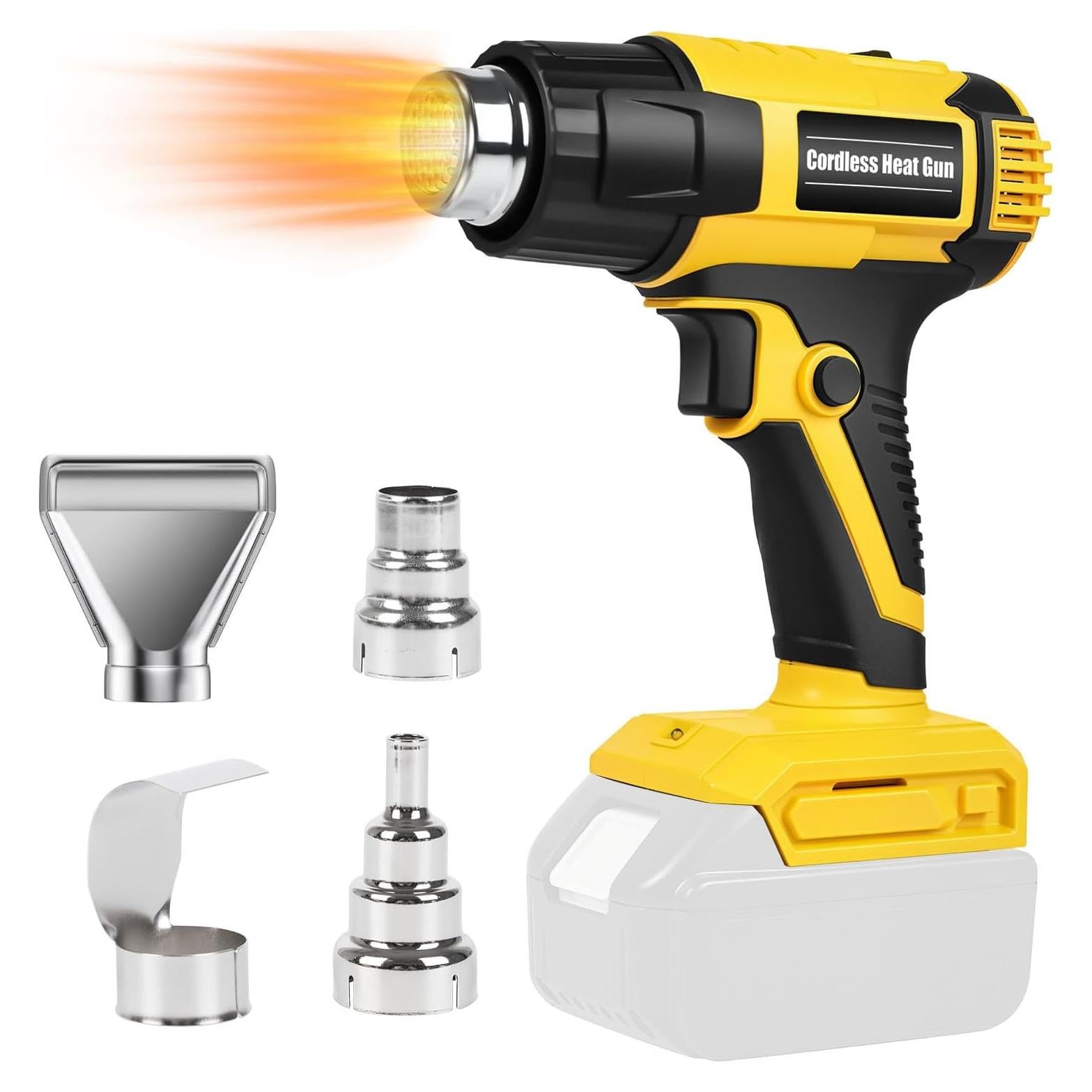 Pistola de Calor Inalámbrica RIWELF 18V con Luz LED y 4 Boquillas