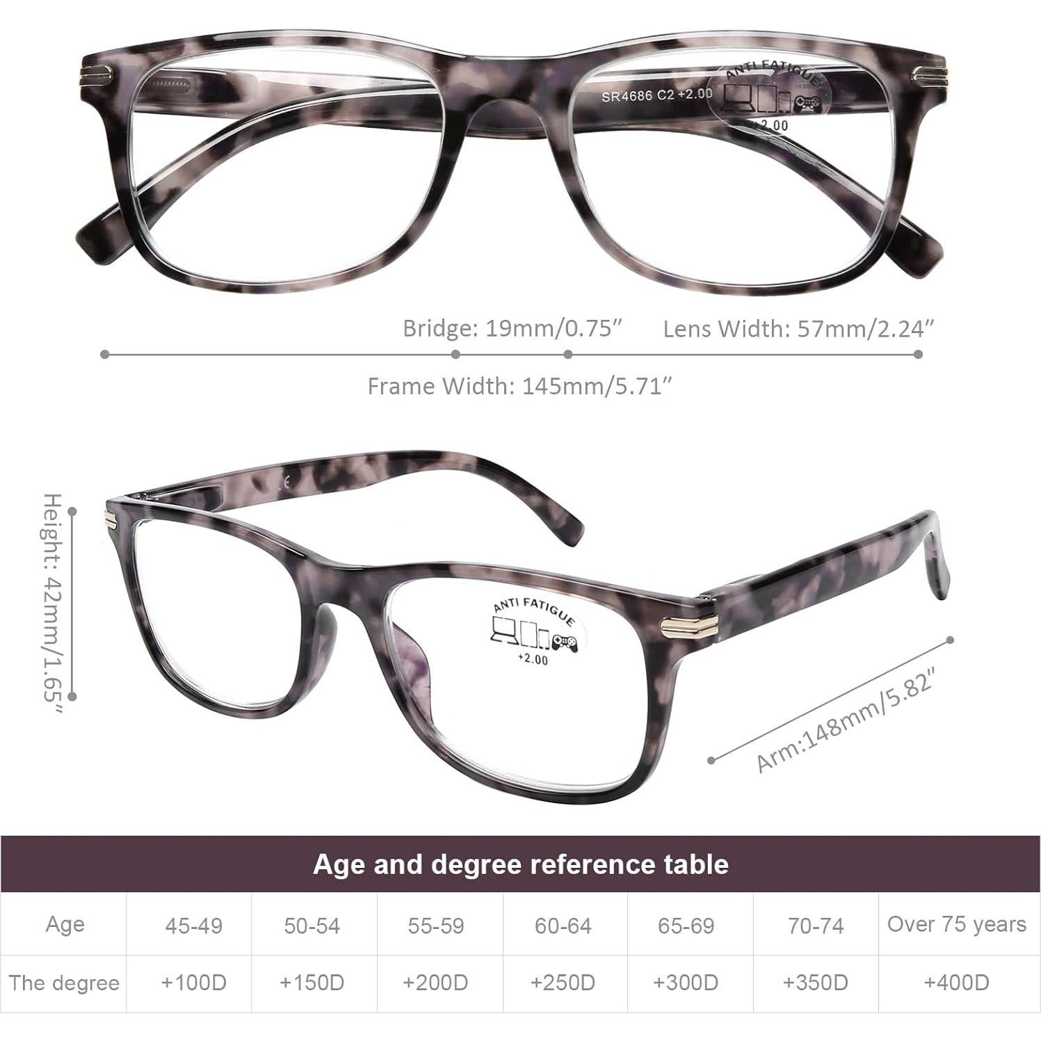 Gafas de lectura DOOViC 2 Pack Anti Luz Azul 1.0 Unisex