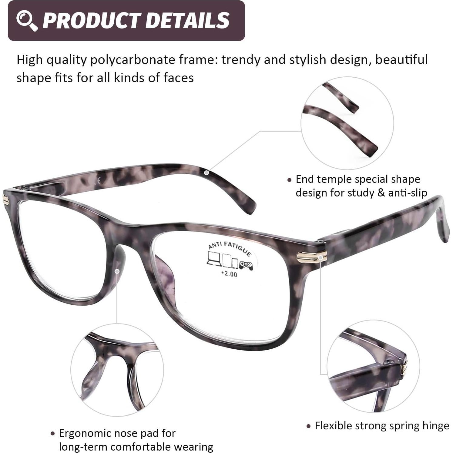 Gafas de lectura DOOViC 2 Pack Anti Luz Azul 1.0 Unisex