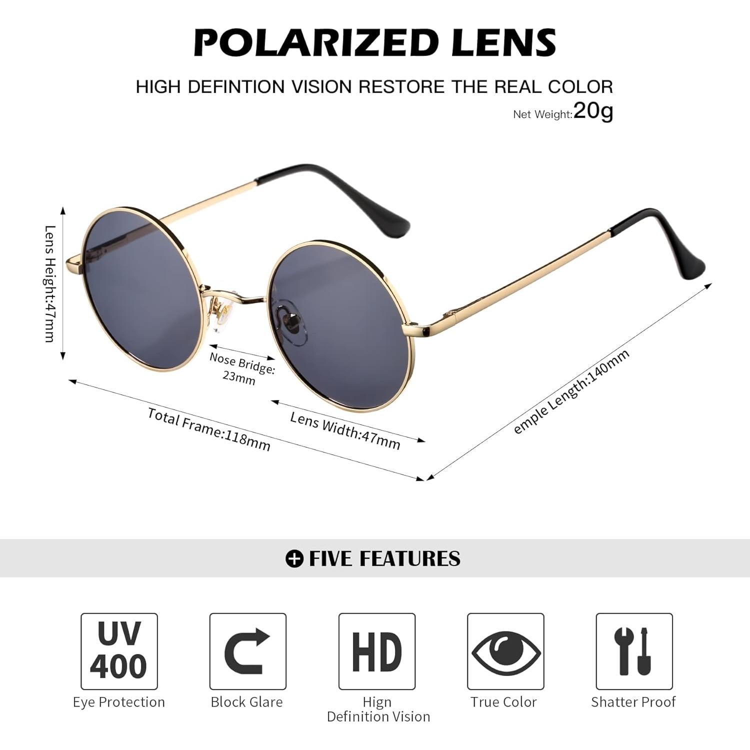 Gafas de Sol Polarizadas Pro Acme Retro UV400 Doradas