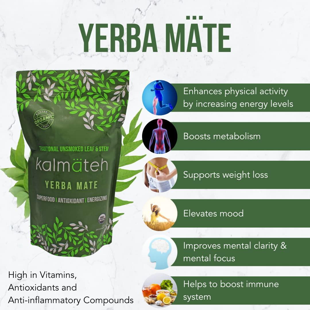 Yerba Mate Orgánica KALMATEH 0.45kg Sin Humo - Té Natural