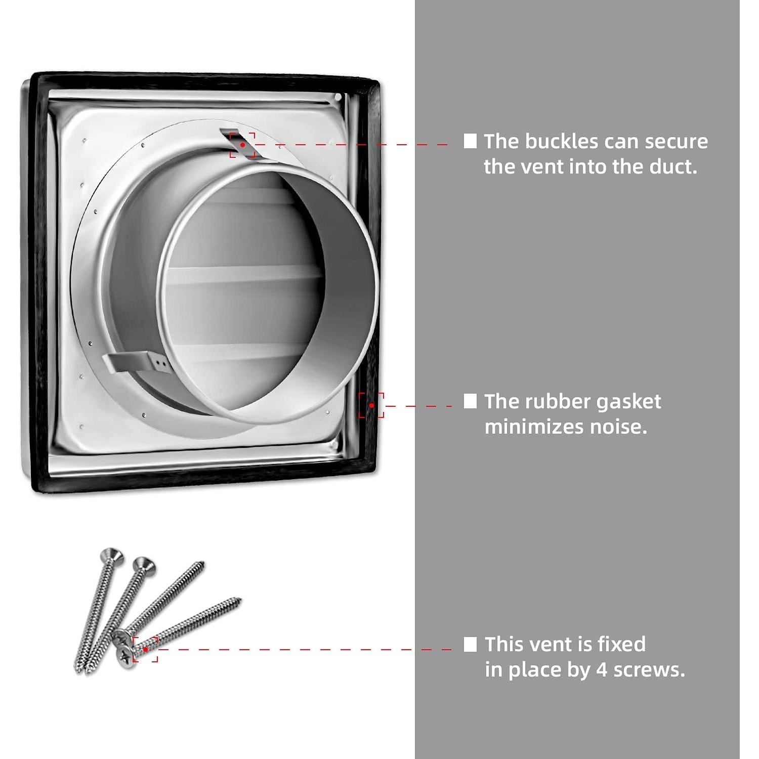 Cubierta de Ventilación de Secadora FRESH SPEED 4" Acero Inoxidable