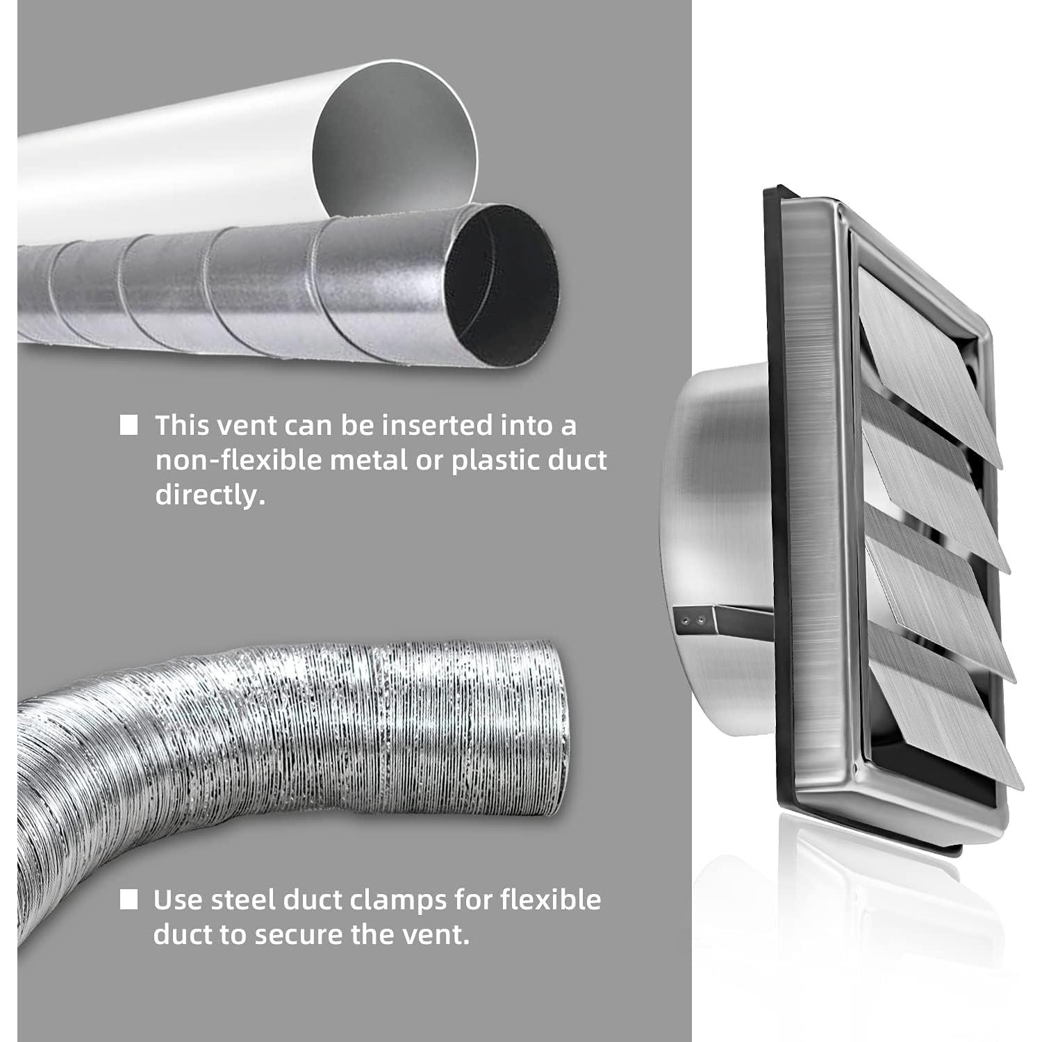 Cubierta de Ventilación de Secadora FRESH SPEED 4" Acero Inoxidable