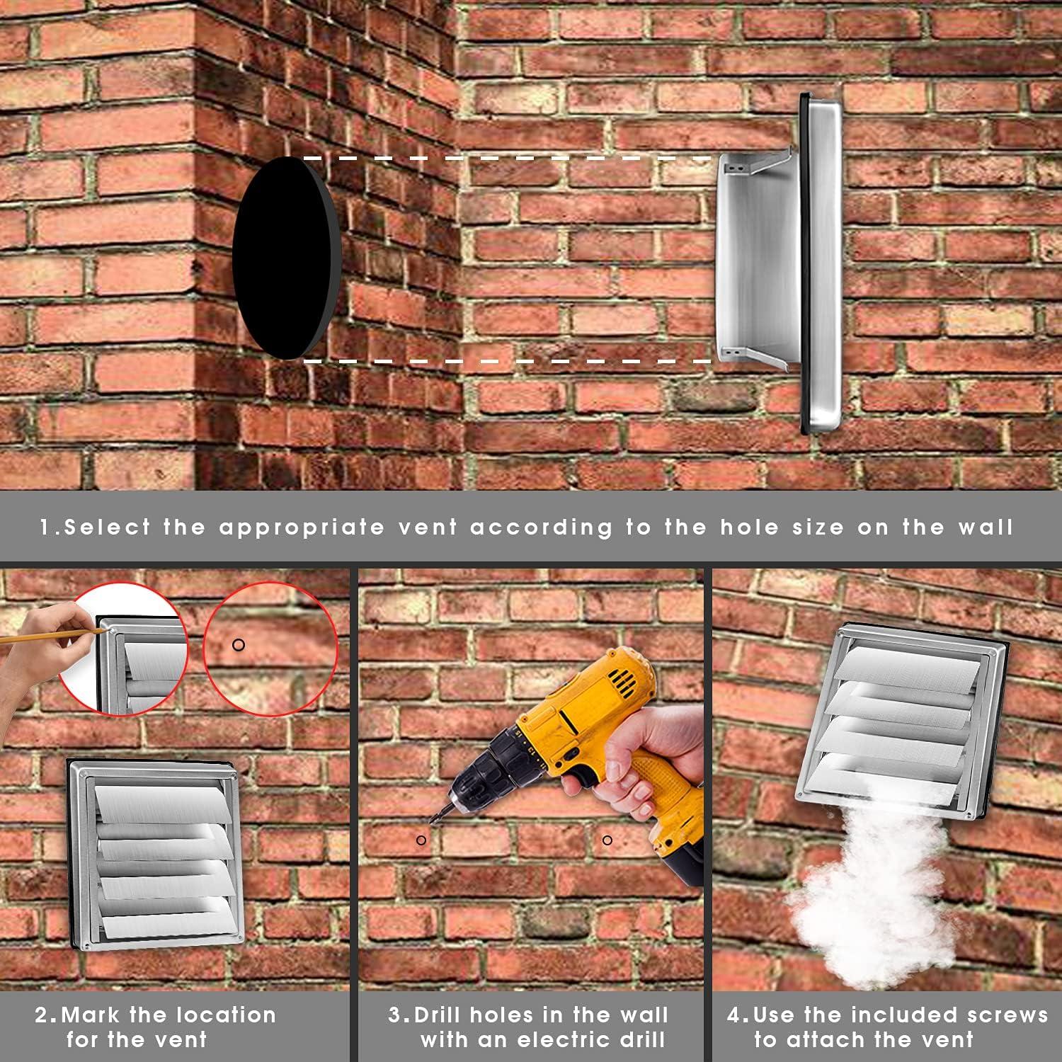 Cubierta de Ventilación de Secadora FRESH SPEED 4" Acero Inoxidable