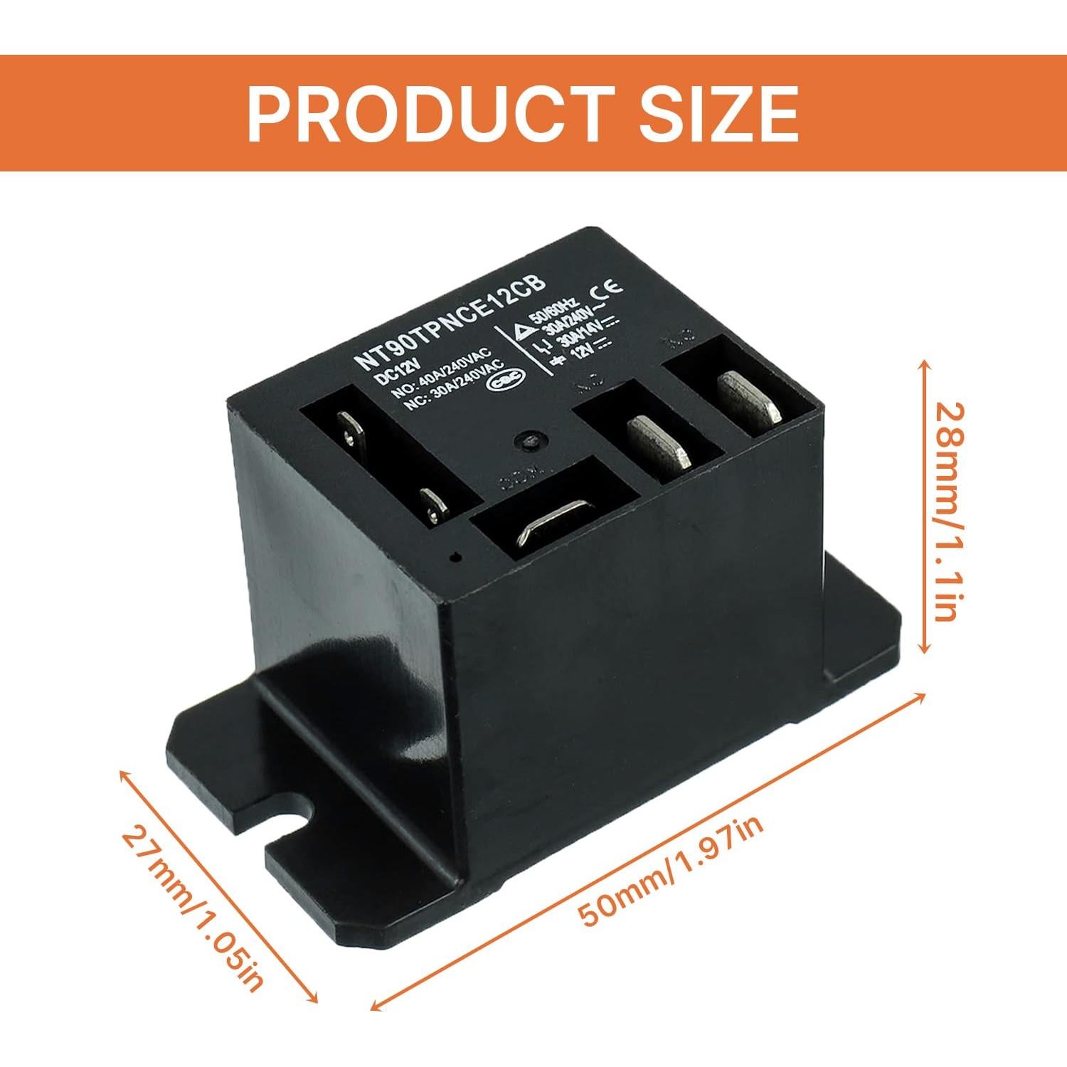 Relé de Potencia JAMHER NT90 DC 12V 30A 40A SPDT Mini