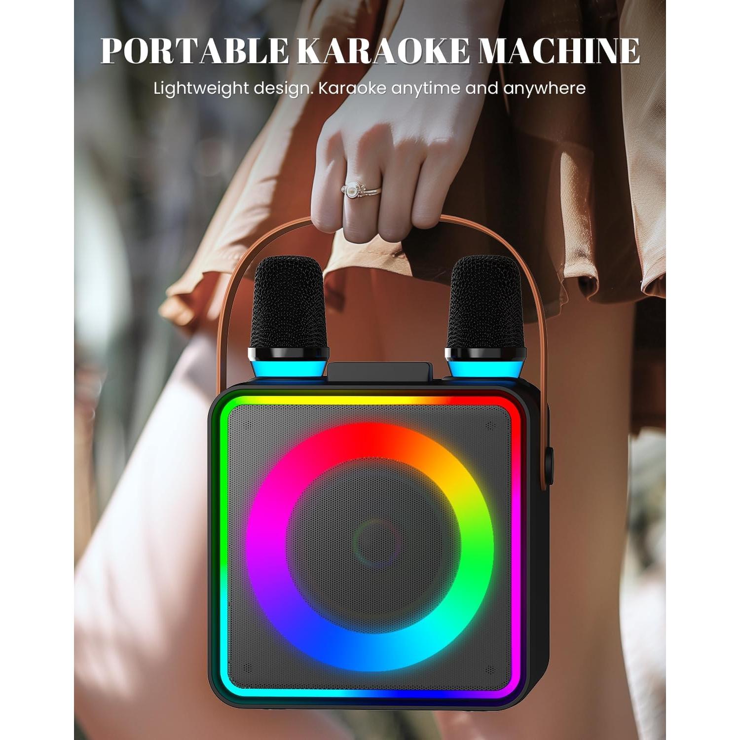 Máquina de Karaoke YLL con 2 Micrófonos Inalámbricos y Bluetooth