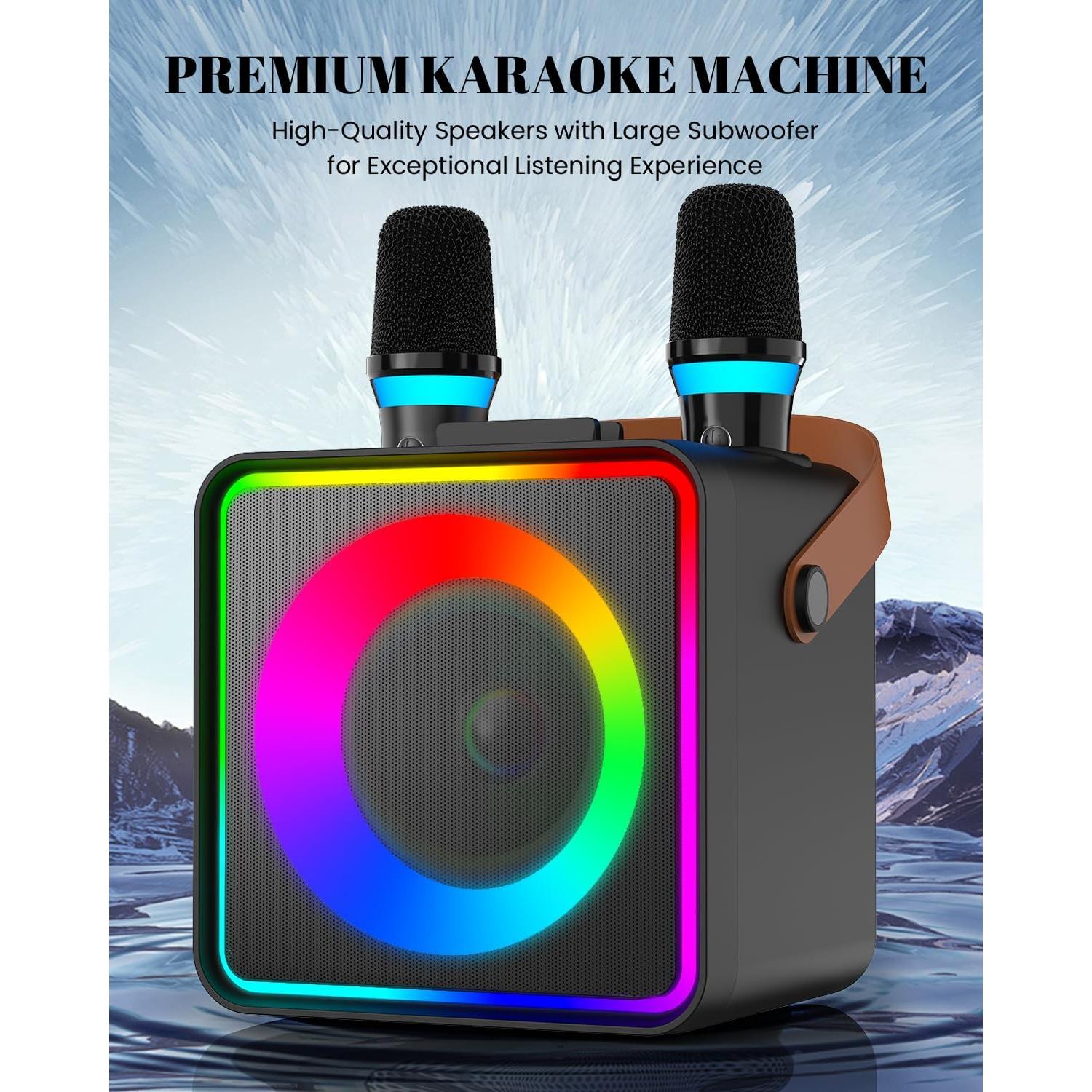 Máquina de Karaoke YLL con 2 Micrófonos Inalámbricos y Bluetooth