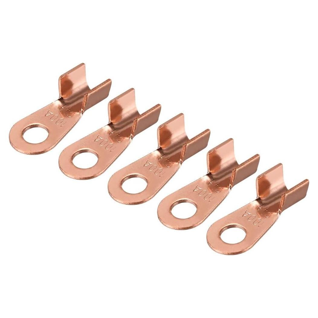 Terminales de Crimpado de Cobre uxcell OT-100A 100A 10-25 mm2 5pcs