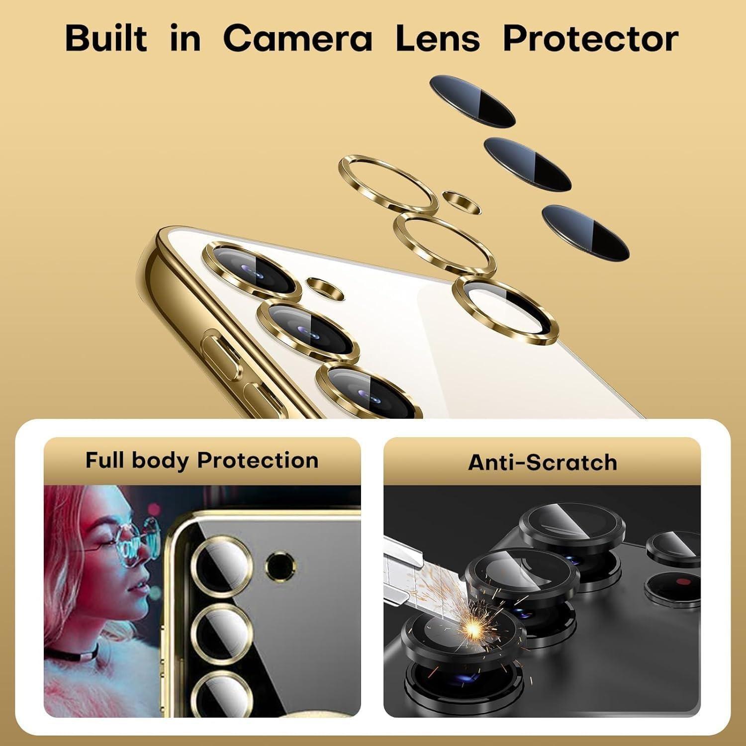 Funda clara Samsung Galaxy S25 con MagSafe y protector rosa