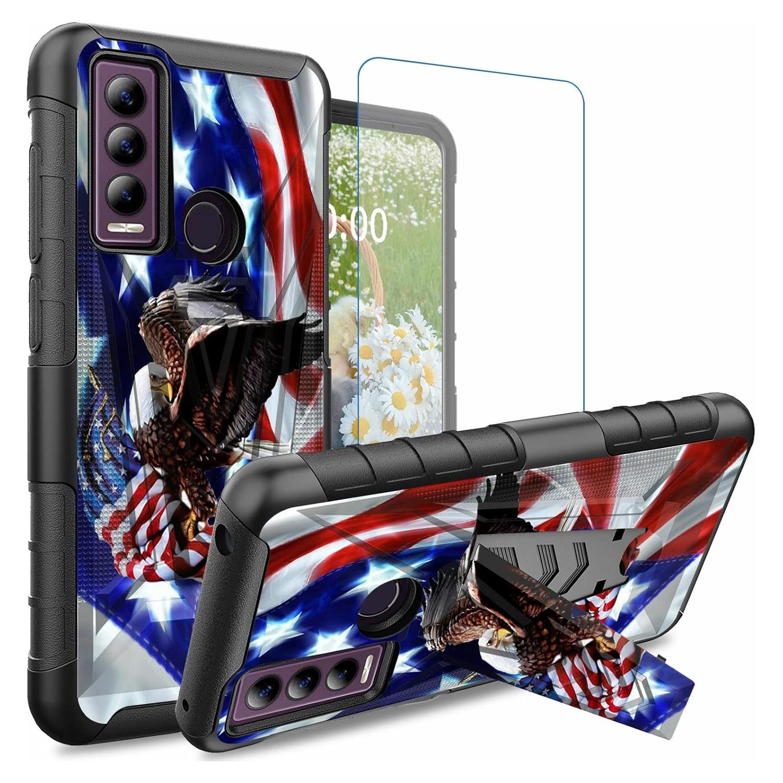 Funda Doble Capa Dikoer para Cricket Ovation 3 - Bandera Americana