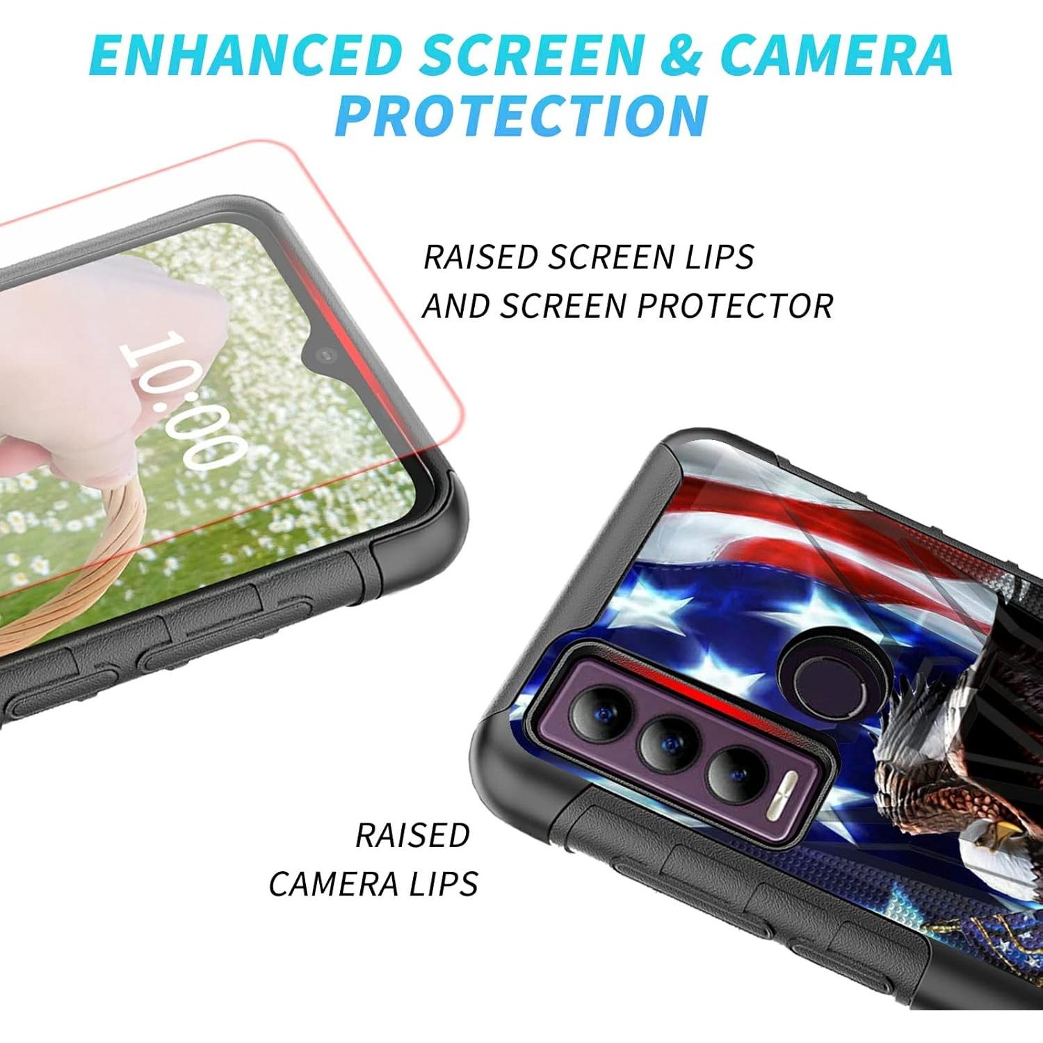 Funda Doble Capa Dikoer para Cricket Ovation 3 - Bandera Americana