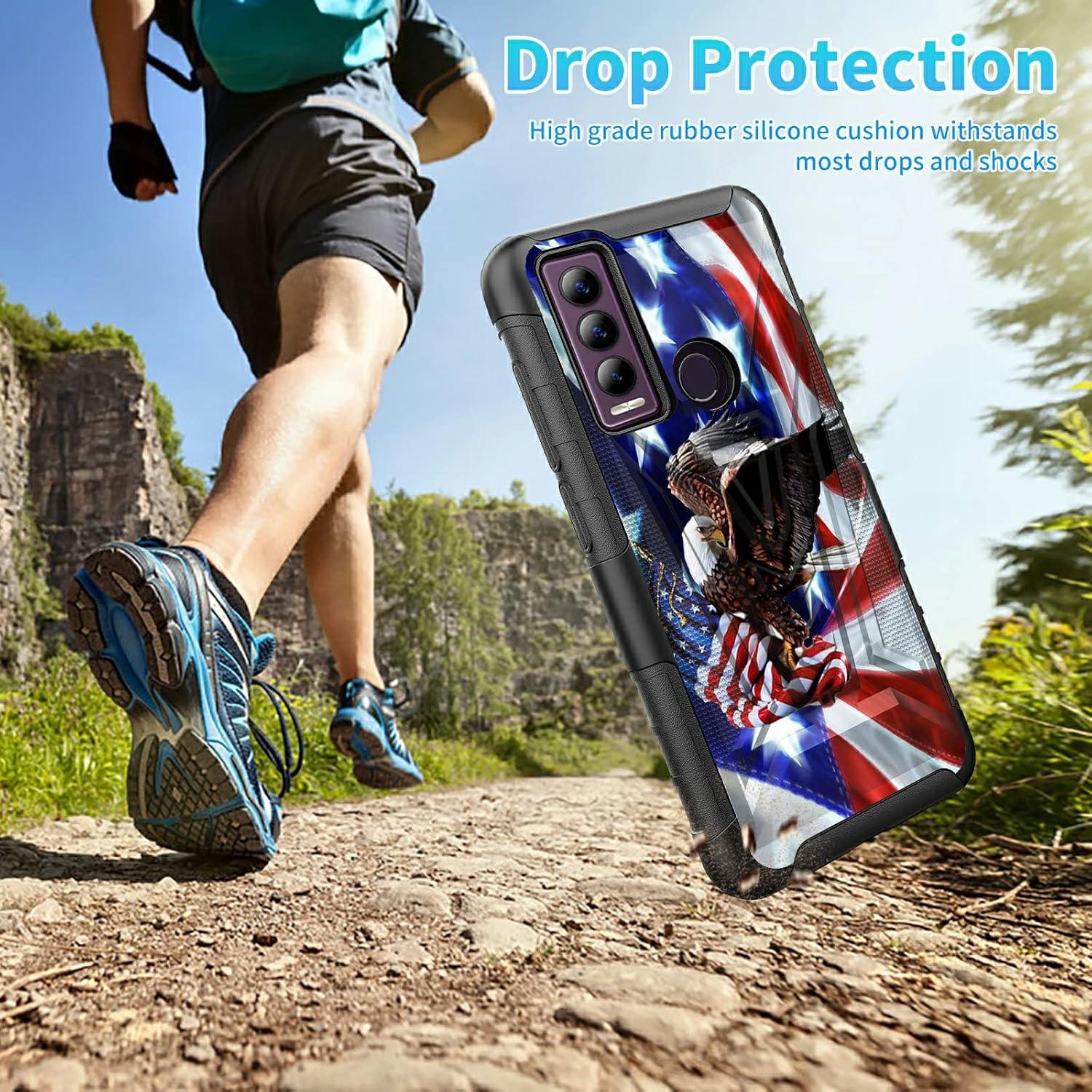 Funda Doble Capa Dikoer para Cricket Ovation 3 - Bandera Americana