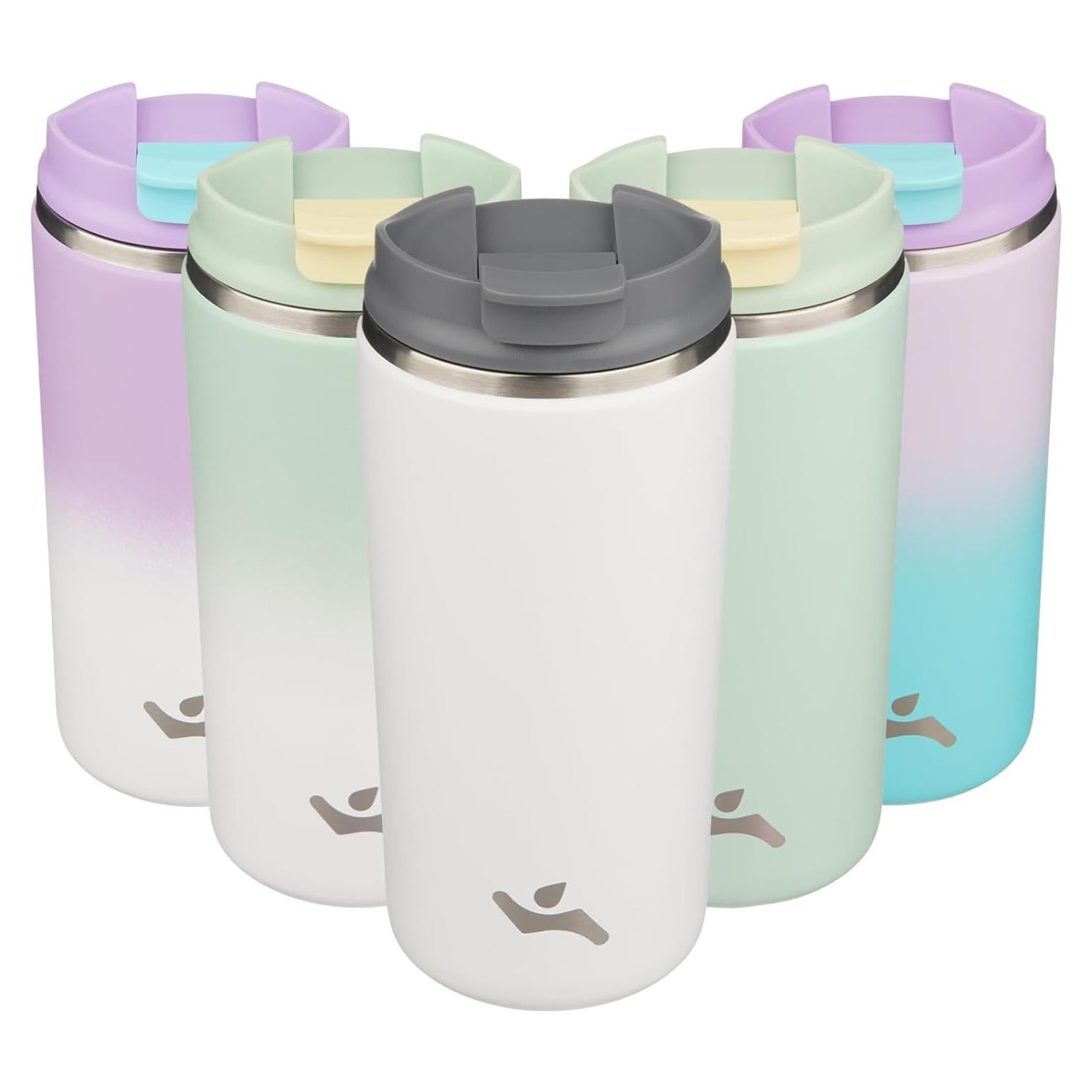 Taza de café de viaje Konokyo 12 oz Acero inoxidable Beige