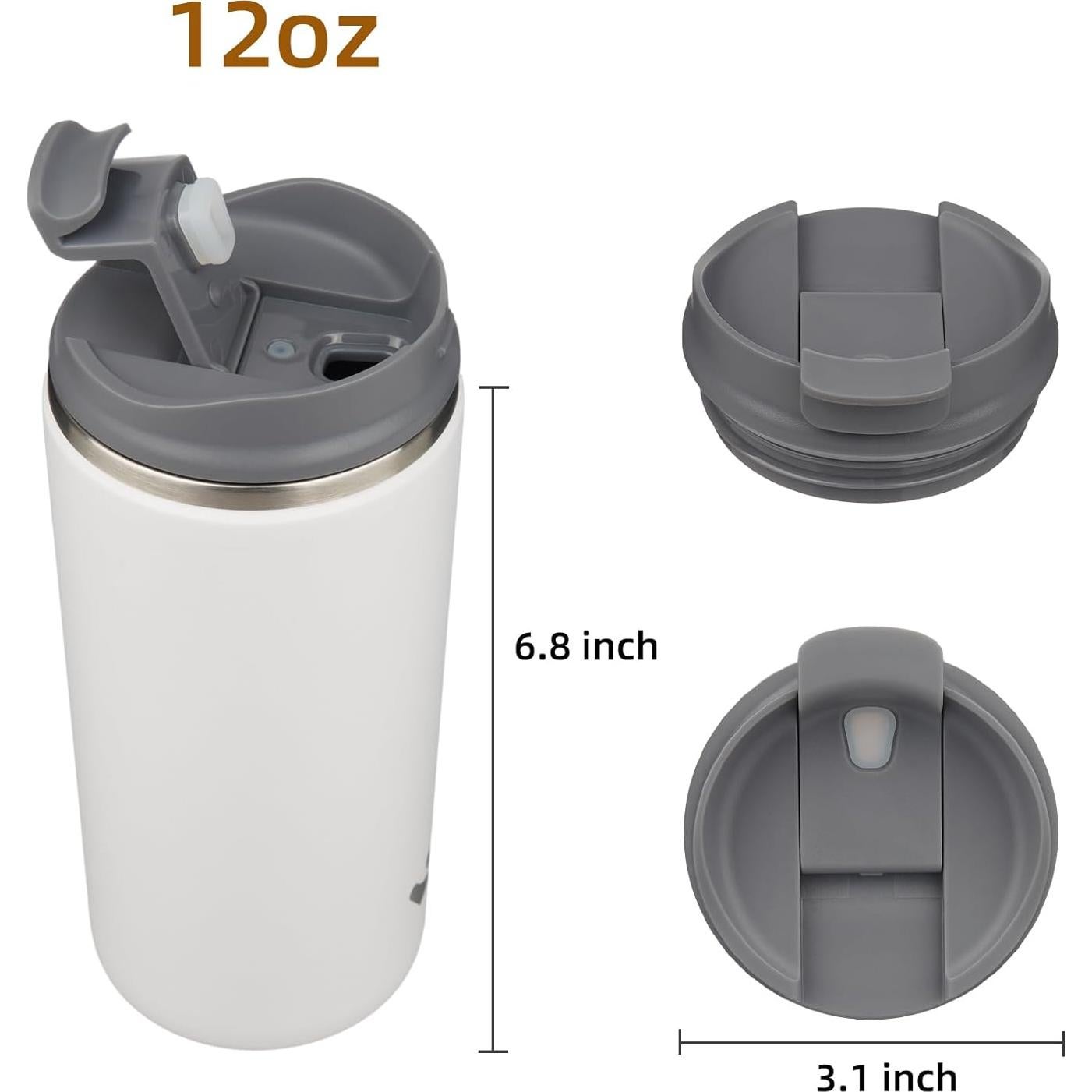 Taza de café de viaje Konokyo 12 oz Acero inoxidable Beige