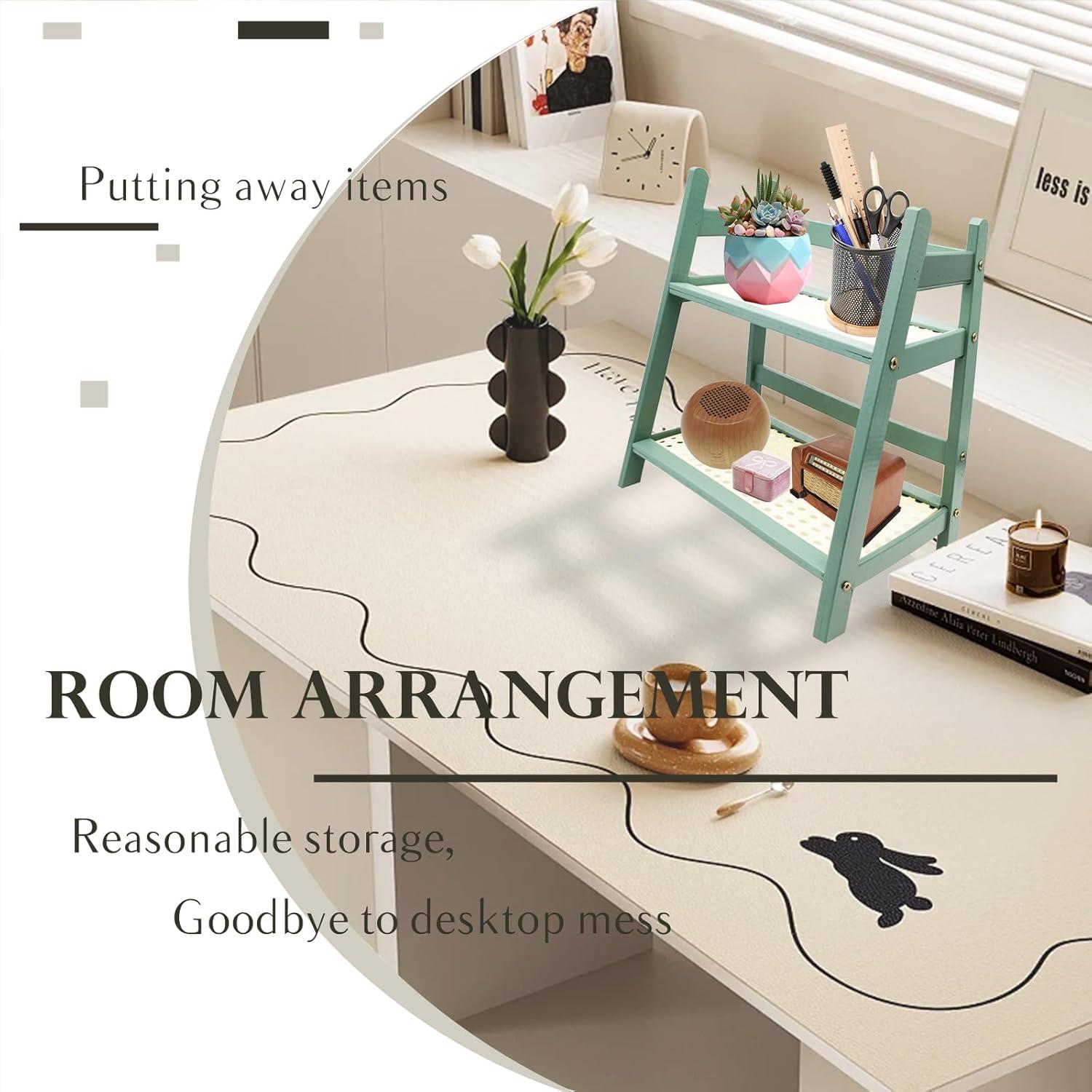 Soporte de Exhibición de Madera Kornnapa 2 Niveles Verde