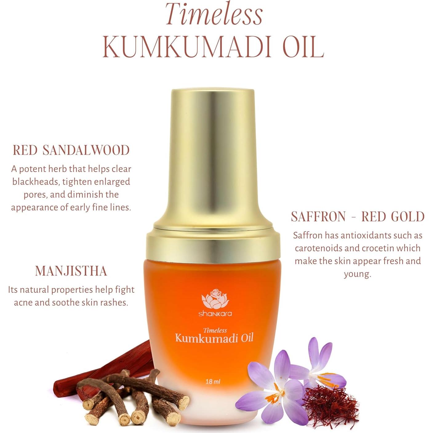 Aceite Kumkumadi Shankara 18ml con Azafrán y Hierbas Ayurvédicas