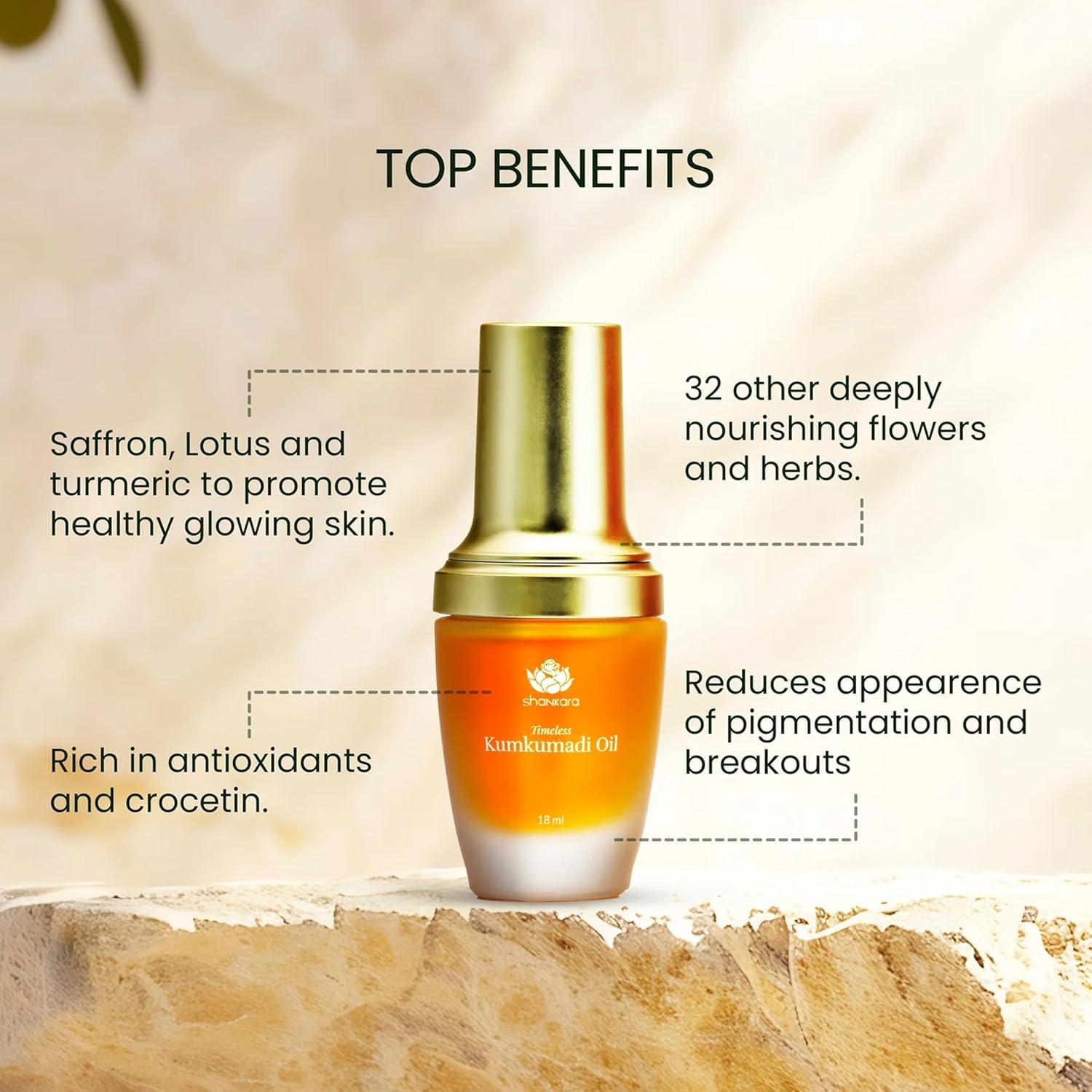 Aceite Kumkumadi Shankara 18ml con Azafrán y Hierbas Ayurvédicas