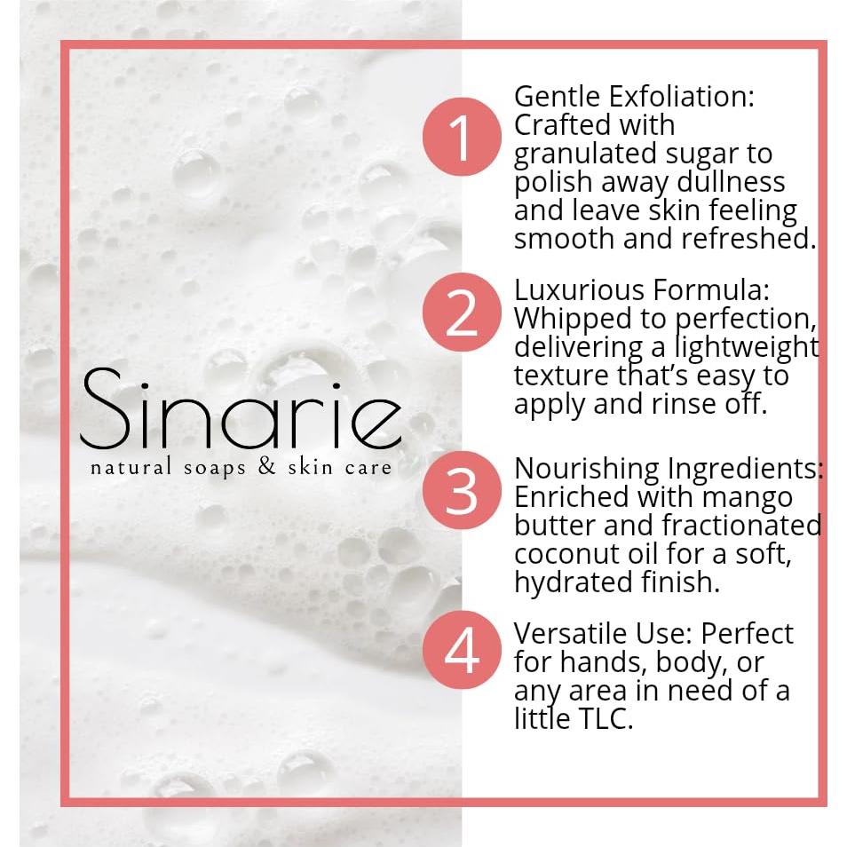 Exfoliante Espumoso Sinarie 227 g con Manteca de Mango y Coco