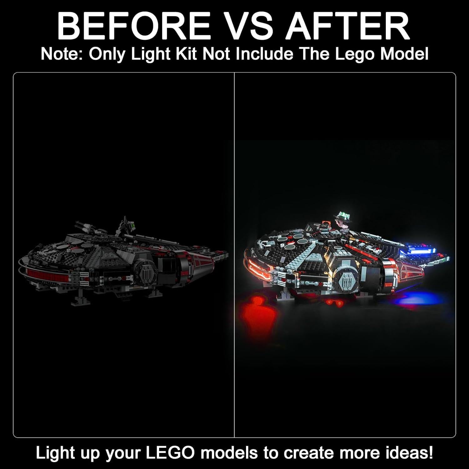 Kit de Luz LED Hilighting para Lego Halcón Oscuro 75389