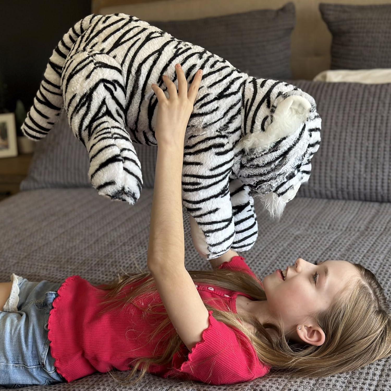 Tigre de Peluche Gigante MaoGoLan 81 cm Blanco para Niños