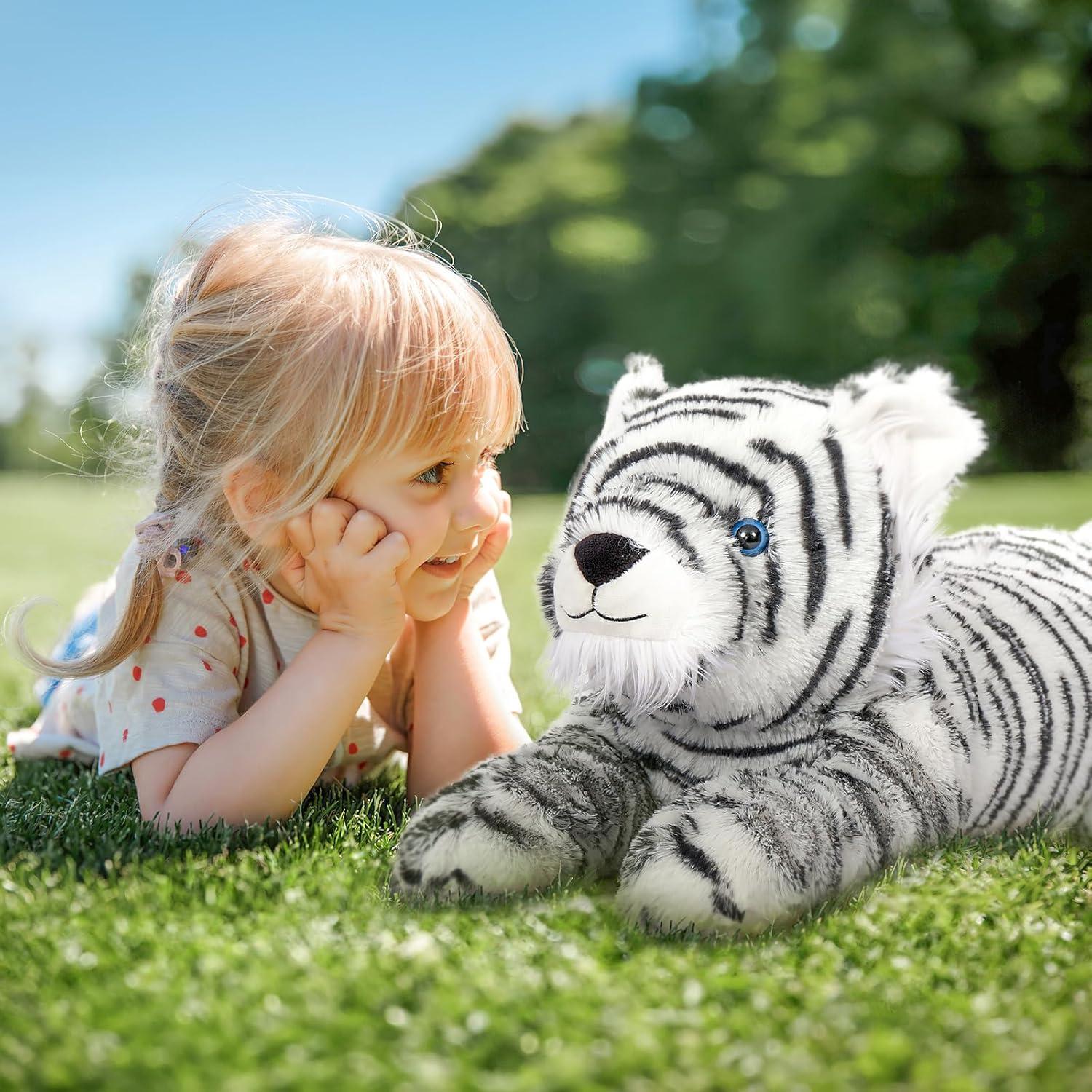 Tigre de Peluche Gigante MaoGoLan 81 cm Blanco para Niños