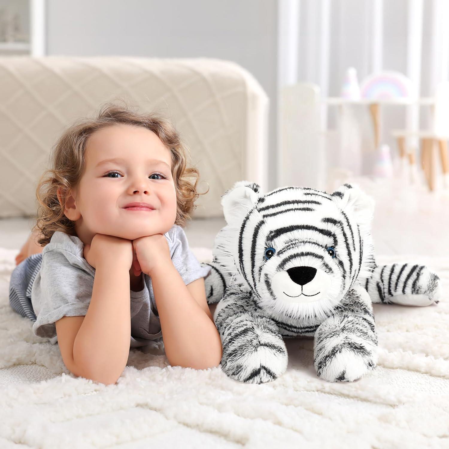 Tigre de Peluche Gigante MaoGoLan 81 cm Blanco para Niños